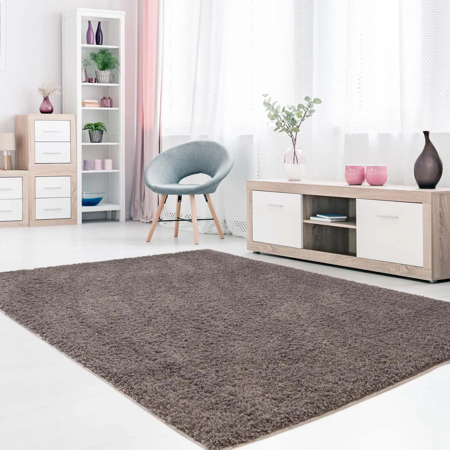 Tapis moelleux - Soft Shine (marron)