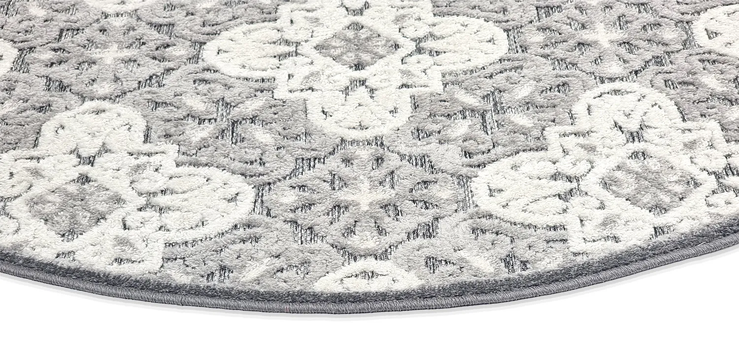 Tapis rond - Intérieur/Extérieur Hampton (gris)