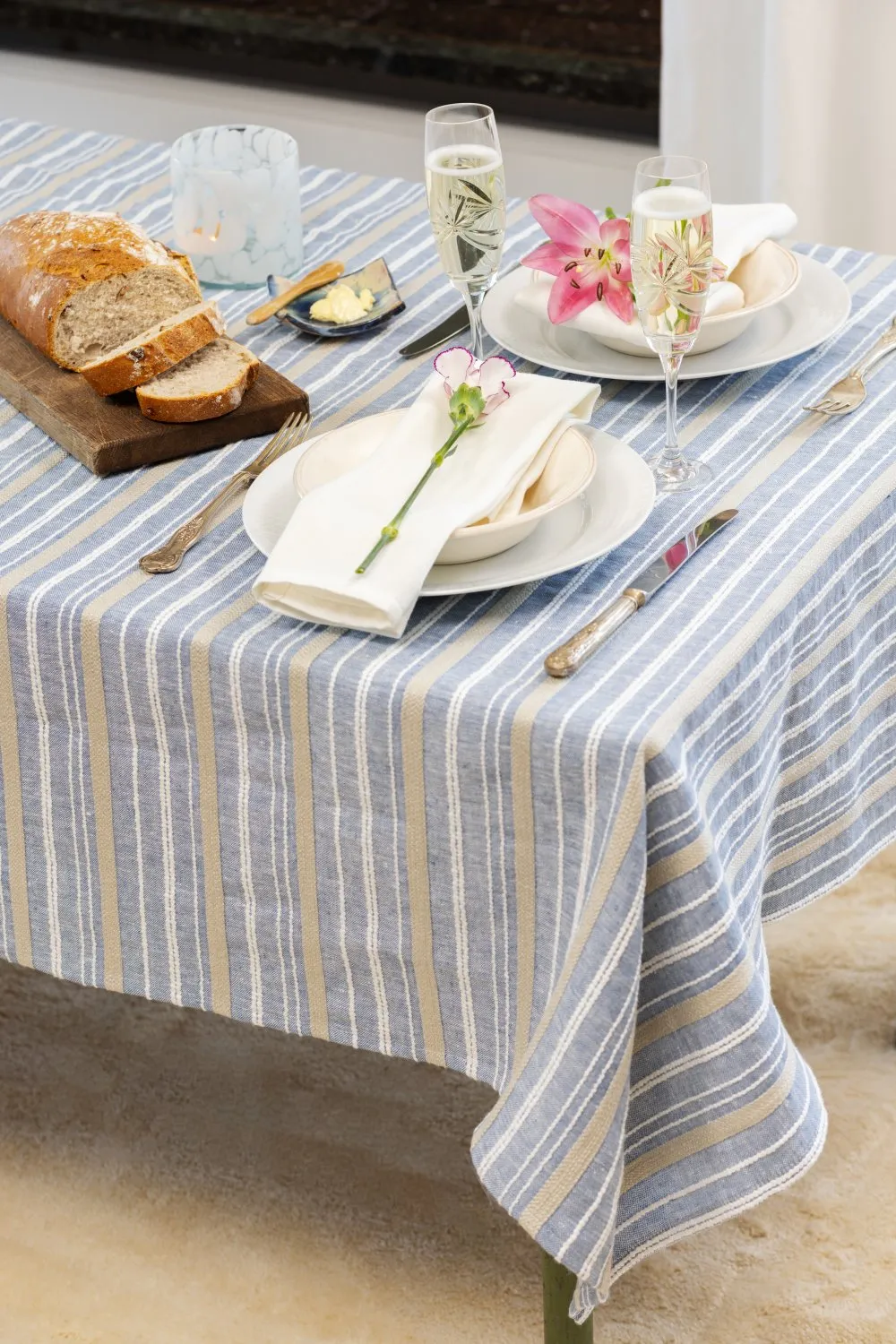 Nappe en lin Tara (bleu)