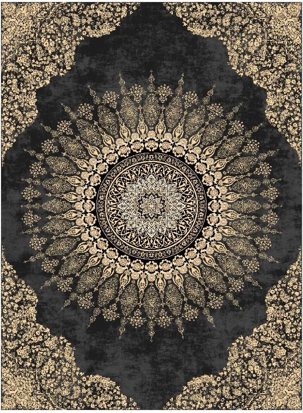 Tapis Wilton - Sandrigo (noir/doré)