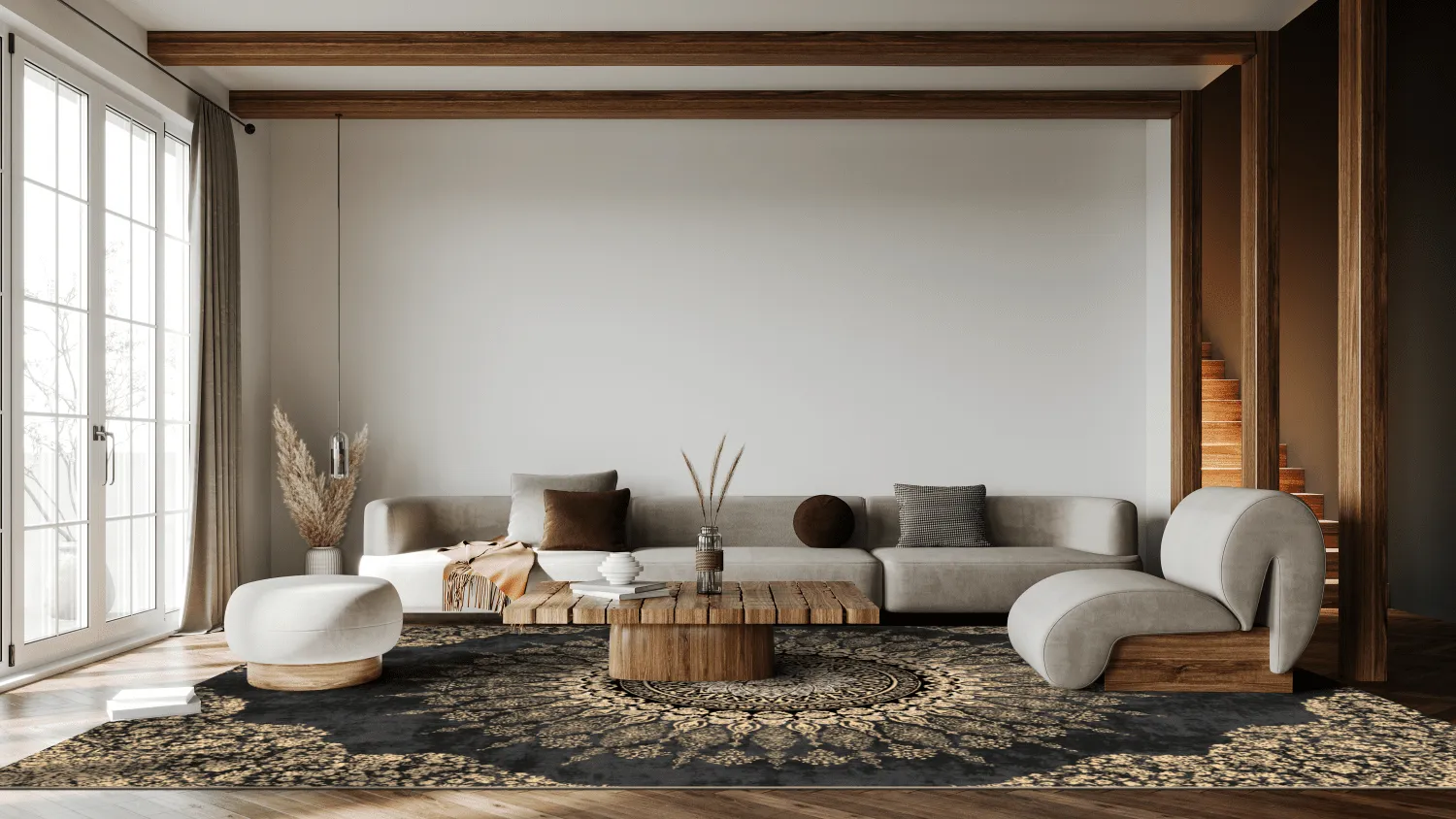 Tapis Wilton - Sandrigo (noir/doré)