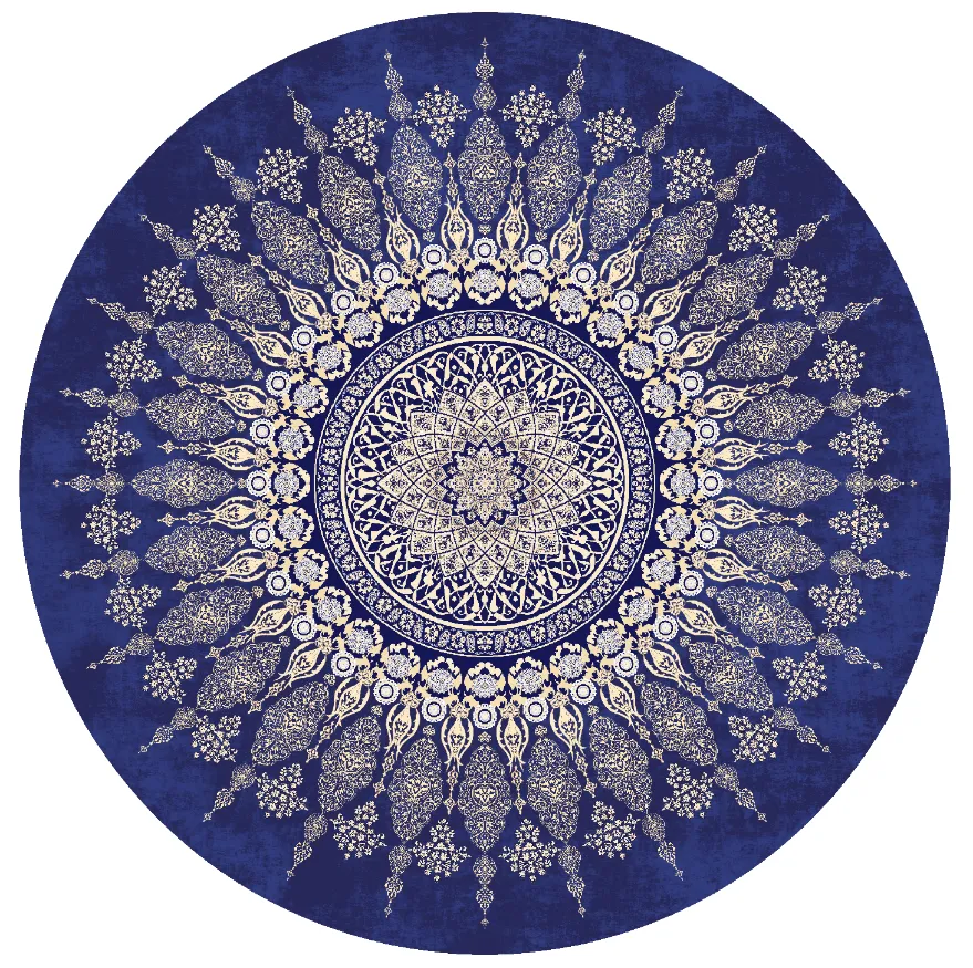 Tapis rond - Sandrigo (bleu/beige)