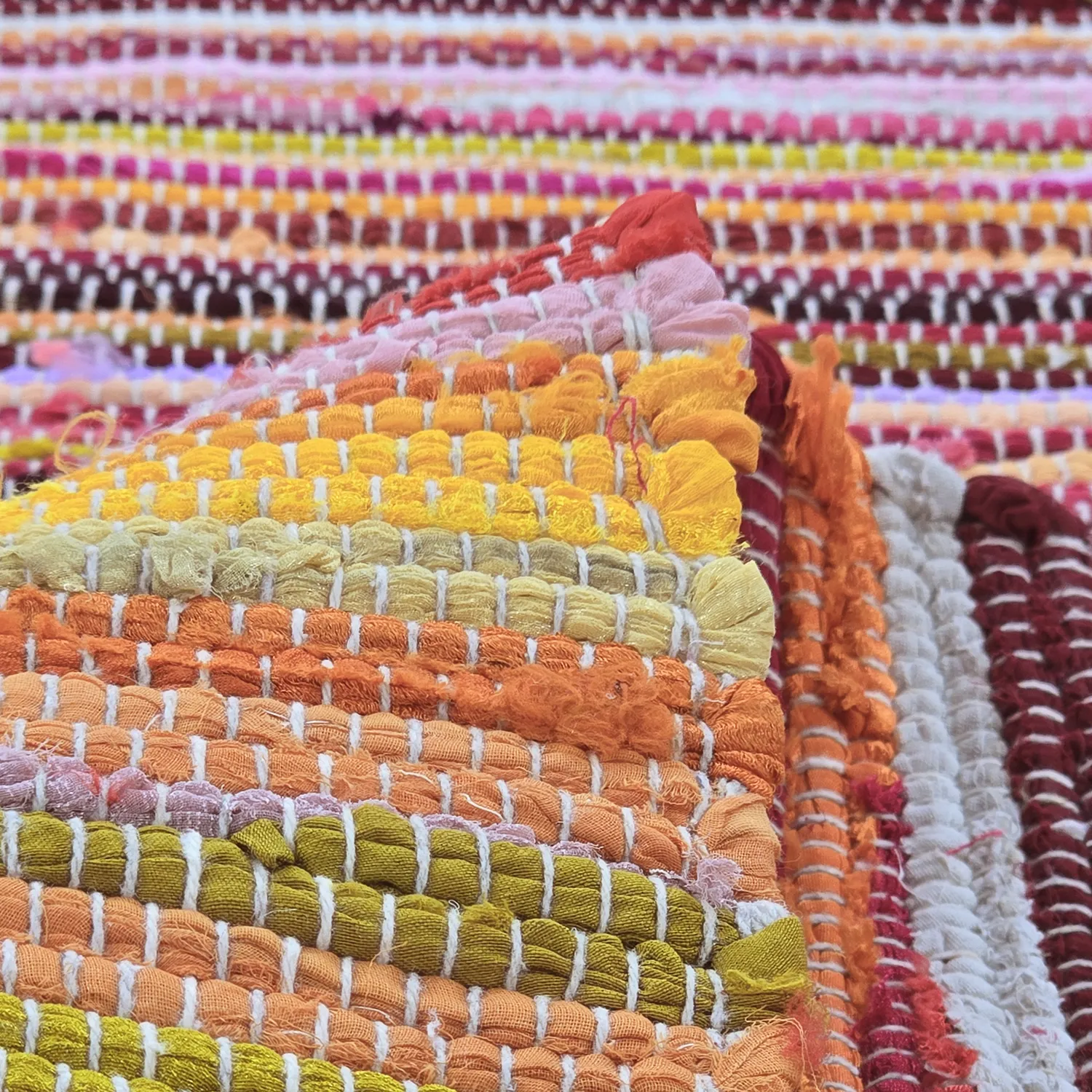 Tapis chiffons - Happy (rose/multicolore)