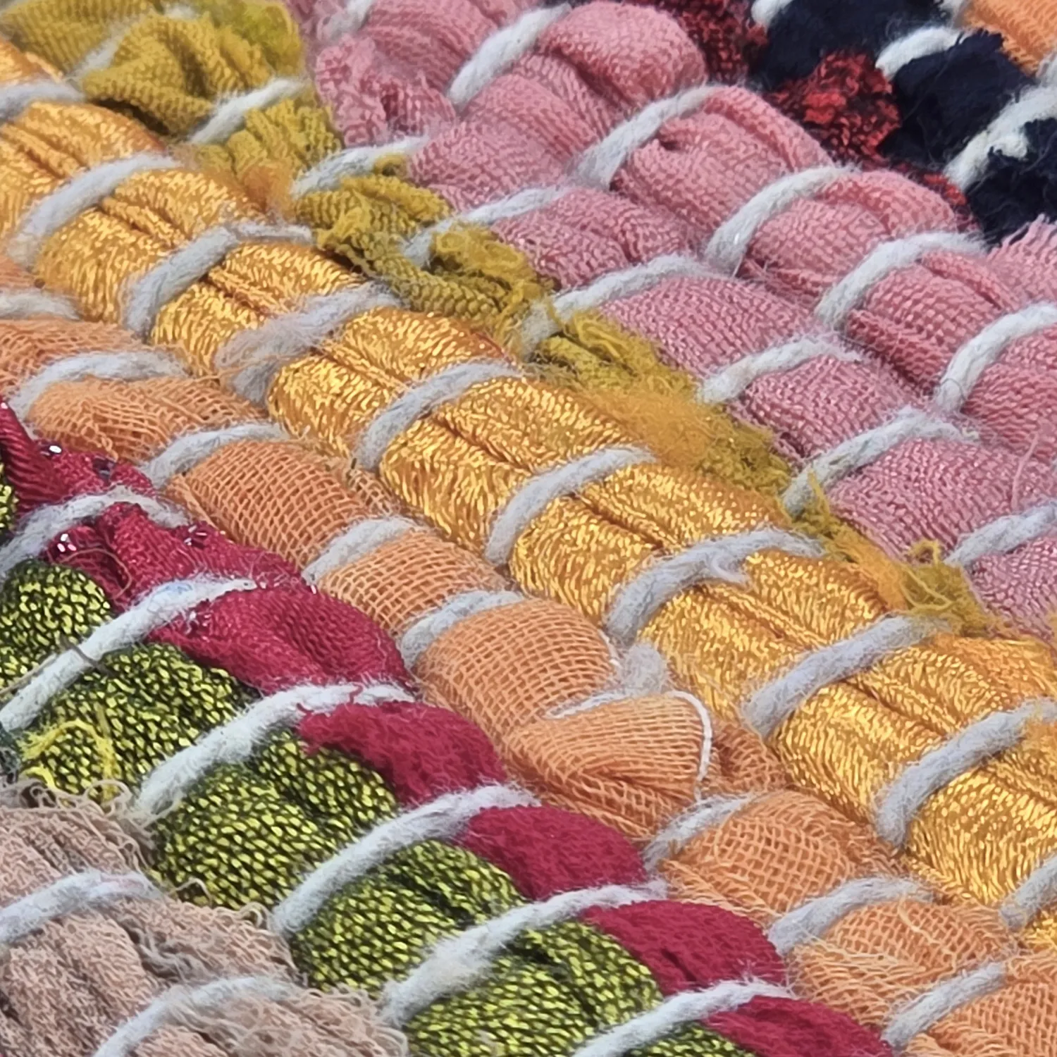 Tapis chiffons - Happy (rose/multicolore)