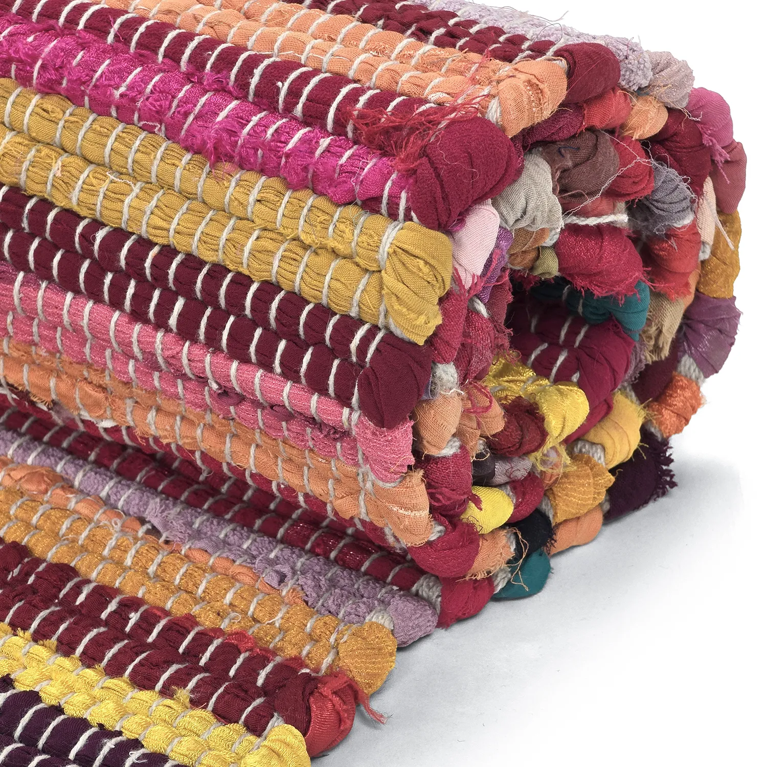 Tapis chiffons - Happy (rose/multicolore)