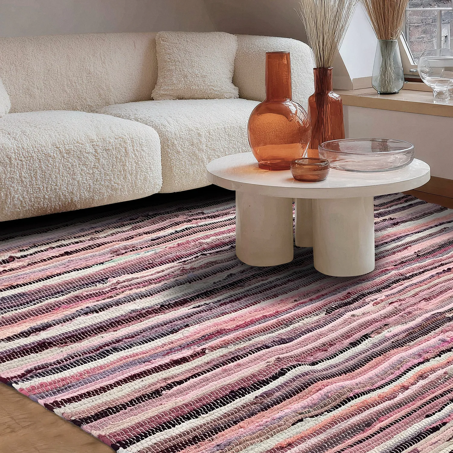 Tapis chiffons - Home (rose/multicolore)