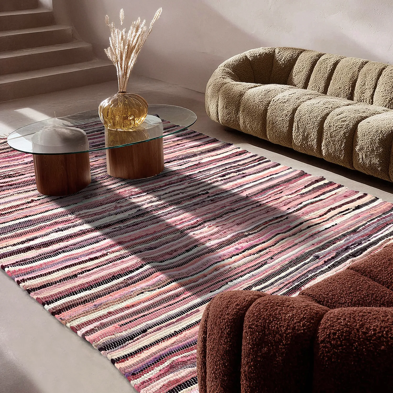 Tapis chiffons - Home (rose/multicolore)
