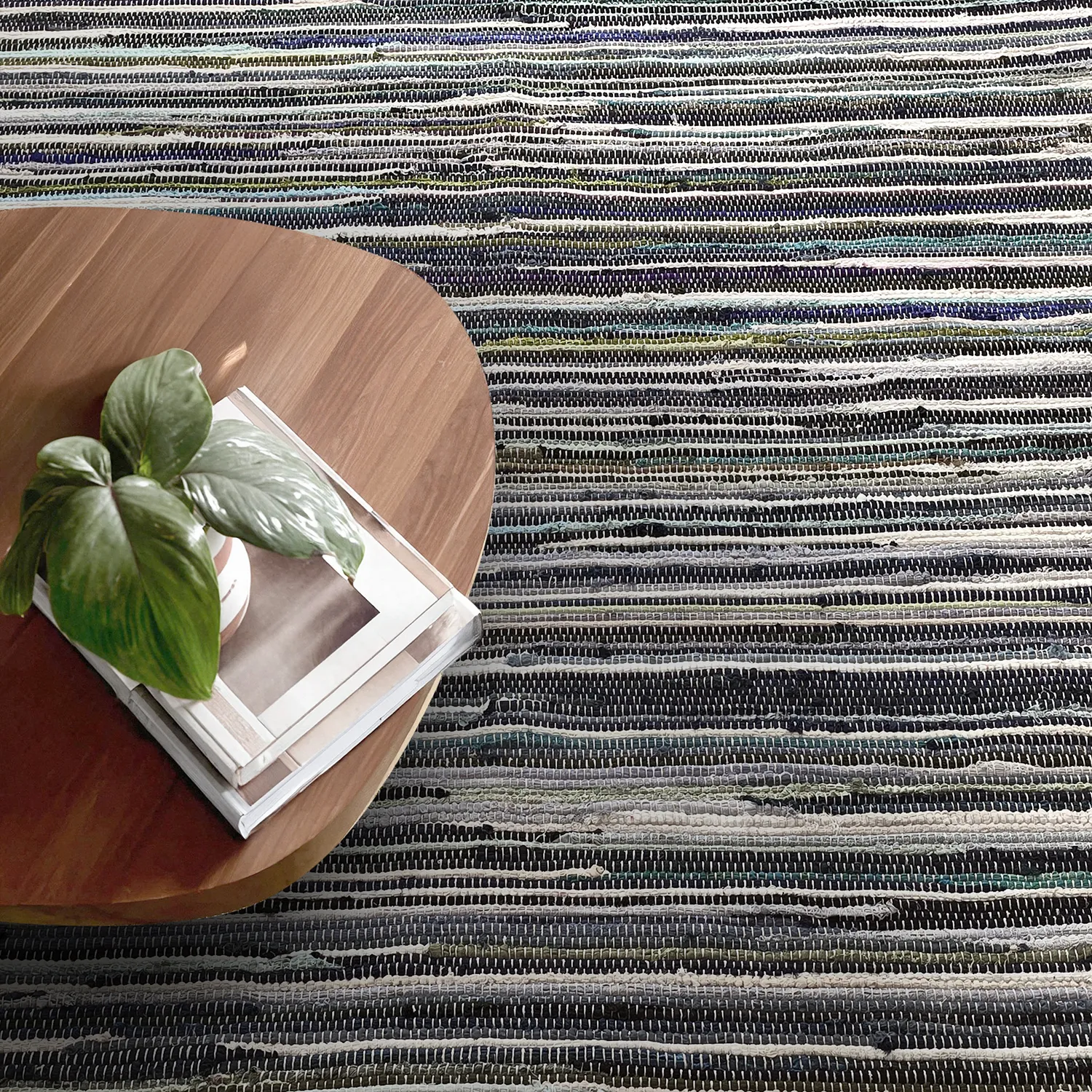 Tapis chiffons - Home (bleu/multicolore)
