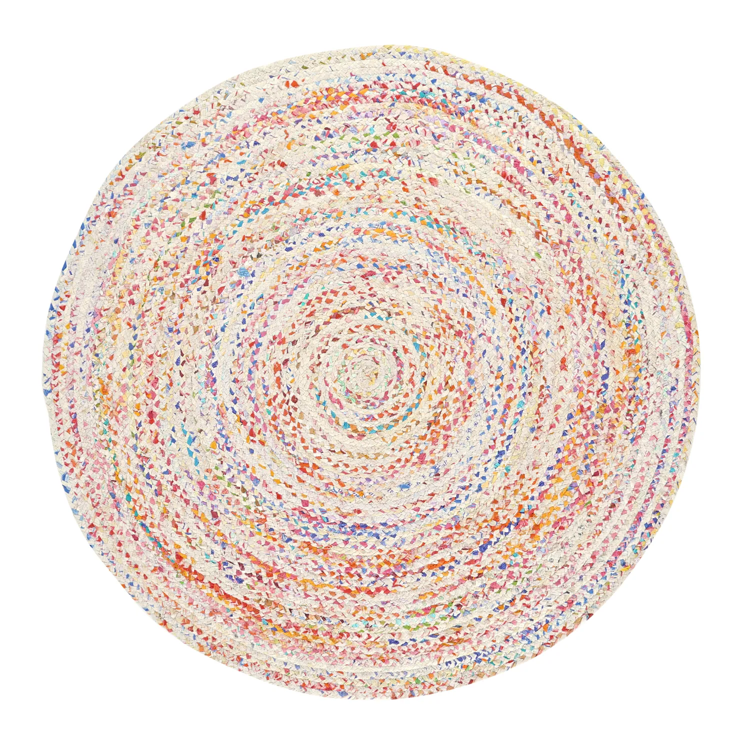 Tapis ronds - Flätan (blanc/multicolore)