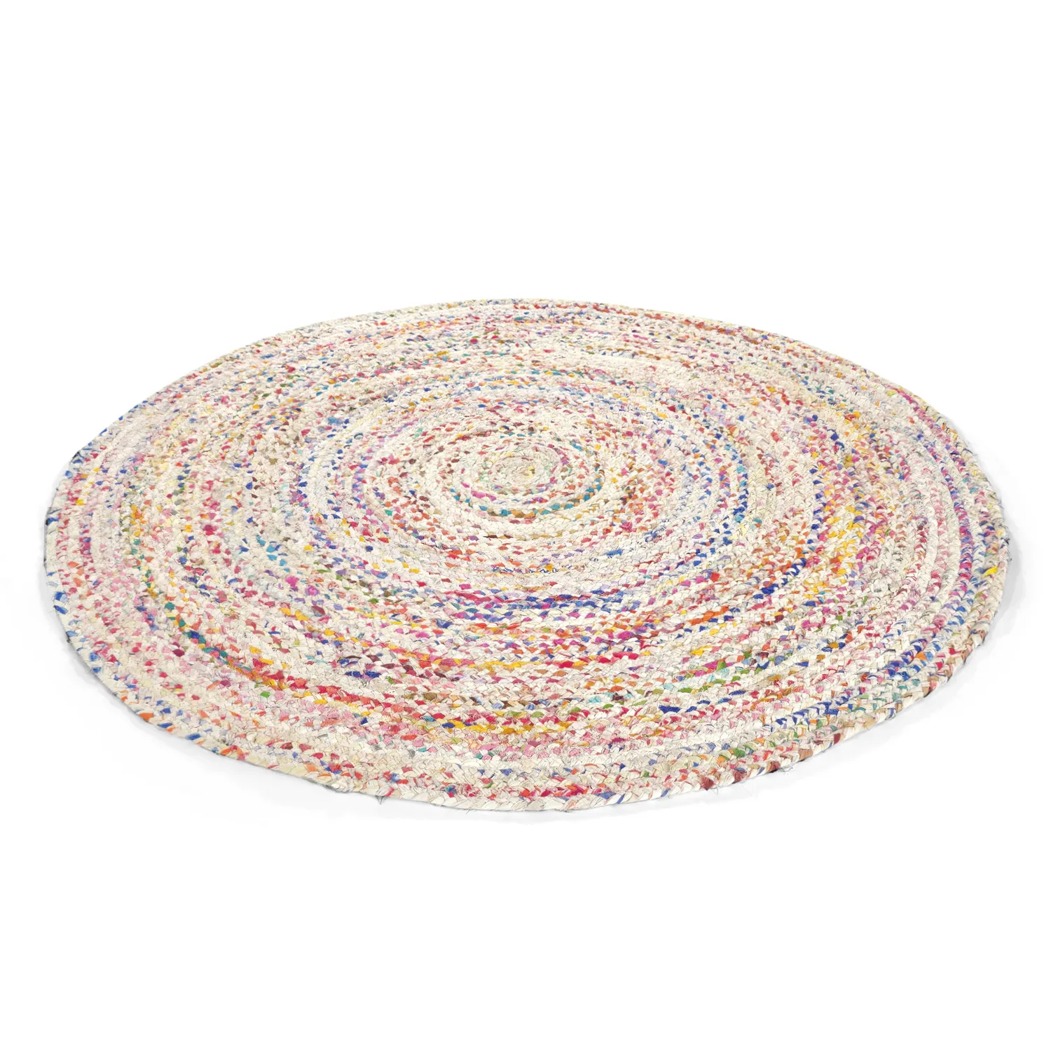 Tapis ronds - Flätan (blanc/multicolore)