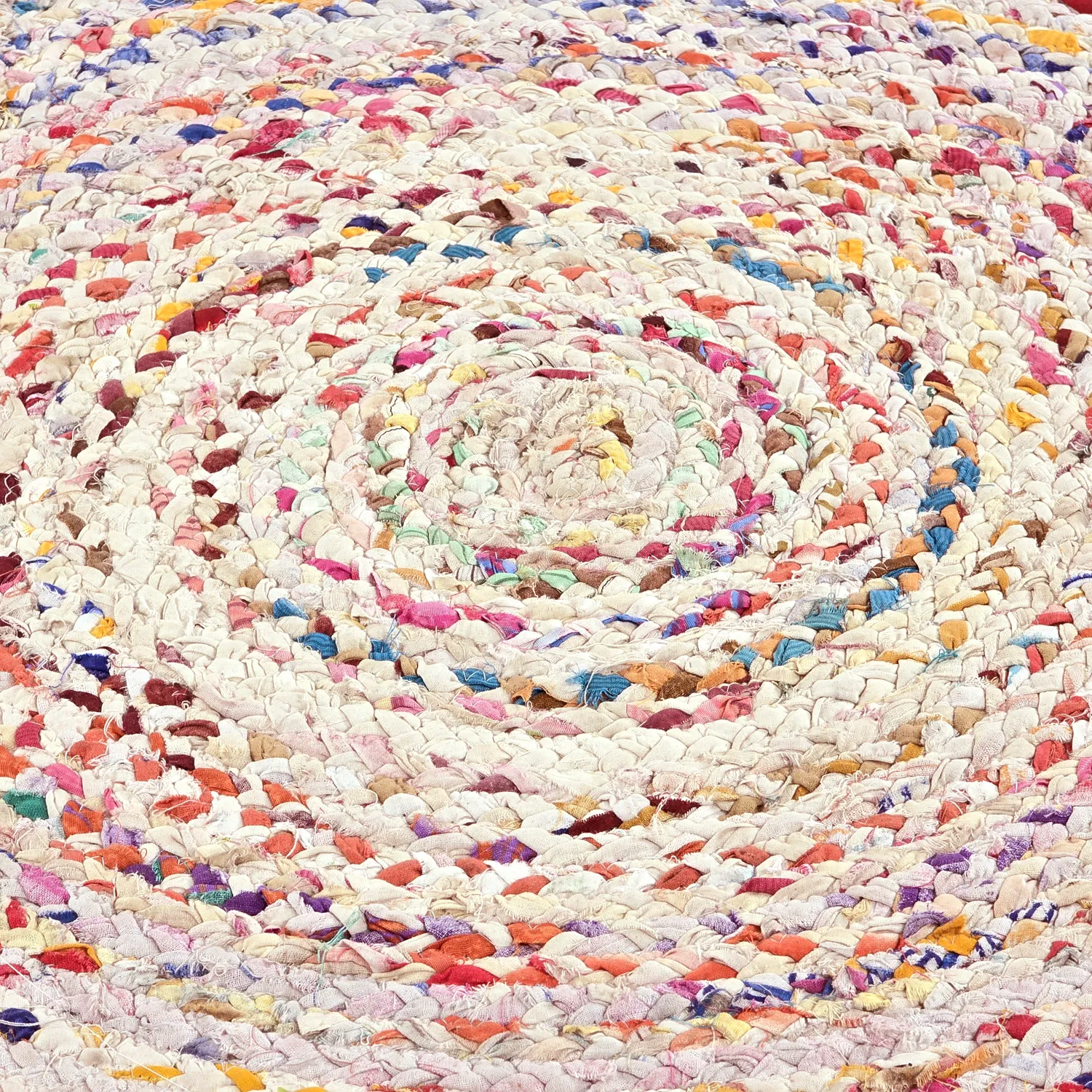 Tapis ronds - Flätan (blanc/multicolore)