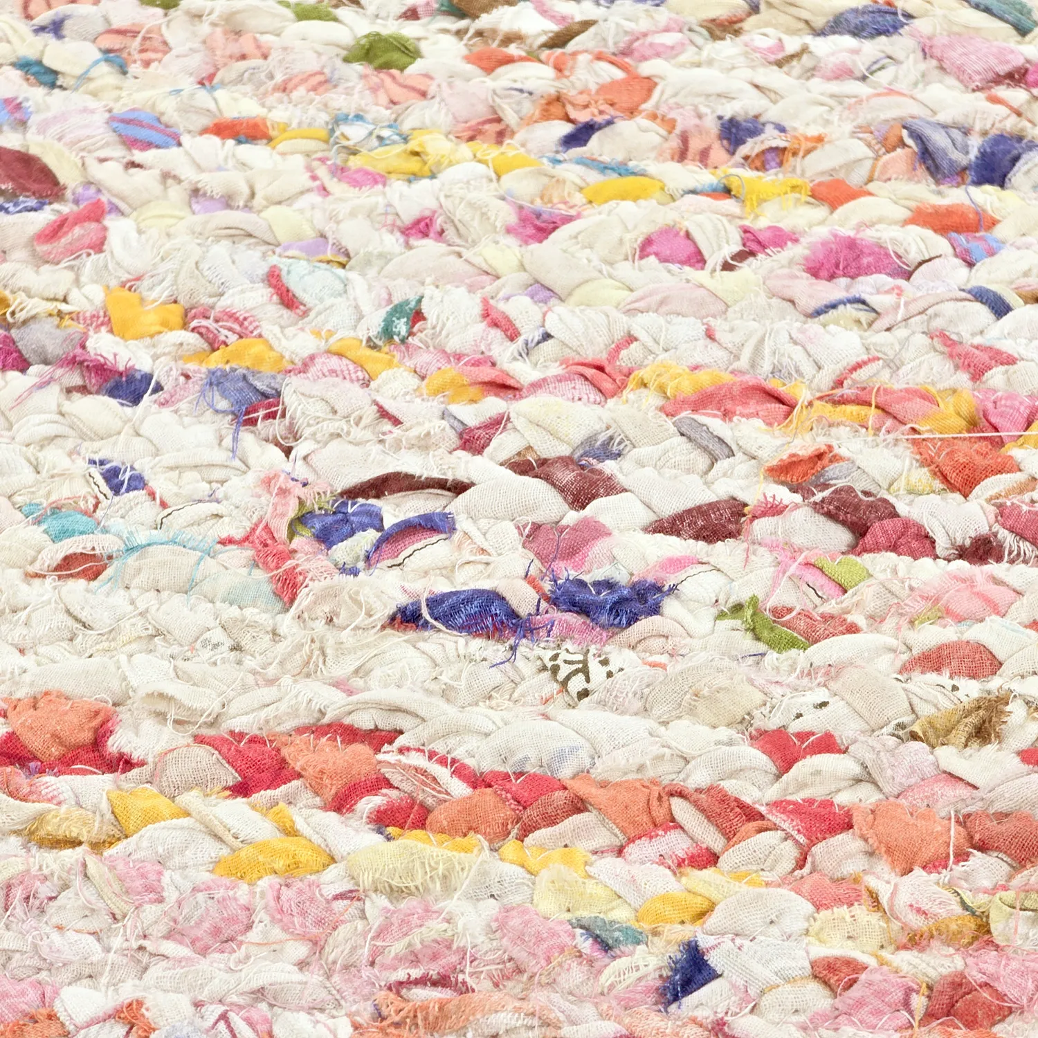 Tapis ronds - Flätan (blanc/multicolore)