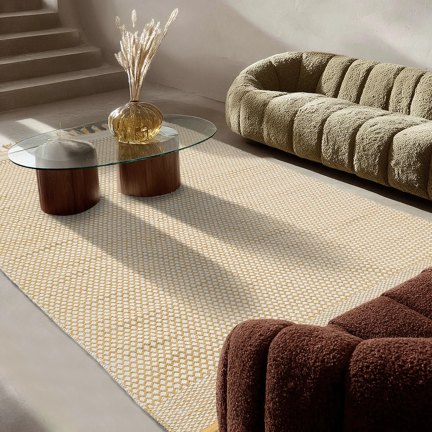 Tapis chiffons - Vinga (jaune moutarde)