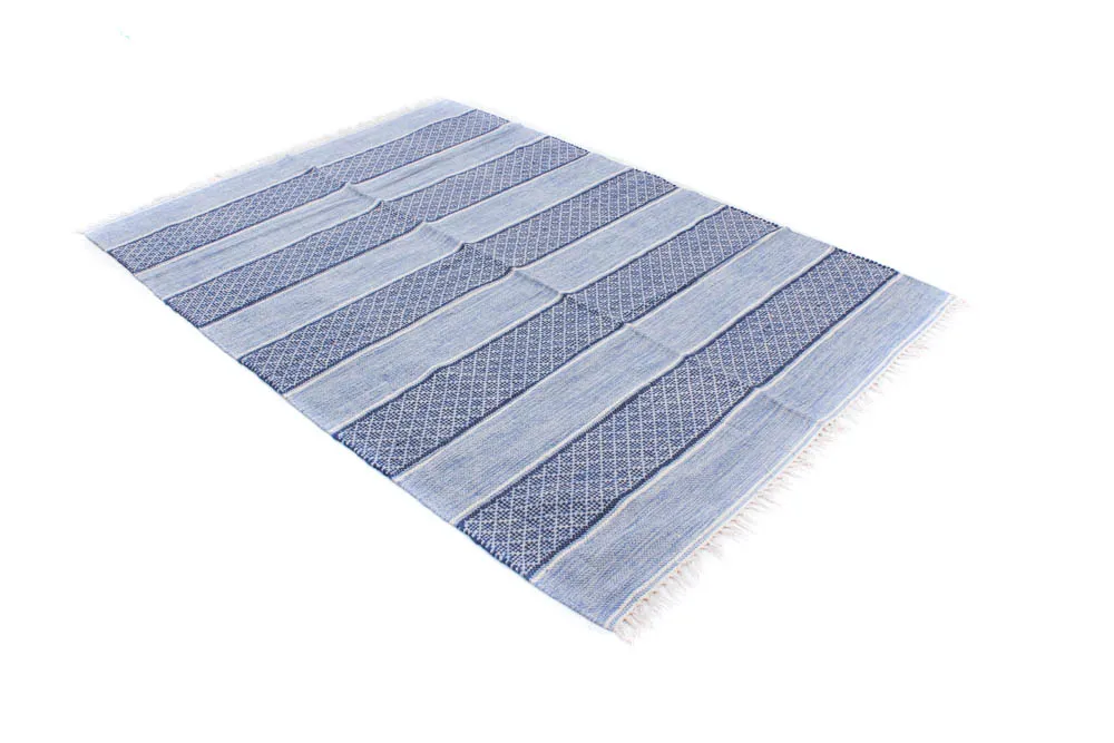 Tapis en patchwork - Visby (bleu)