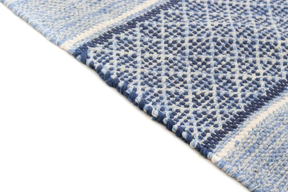 Tapis en patchwork - Visby (bleu)