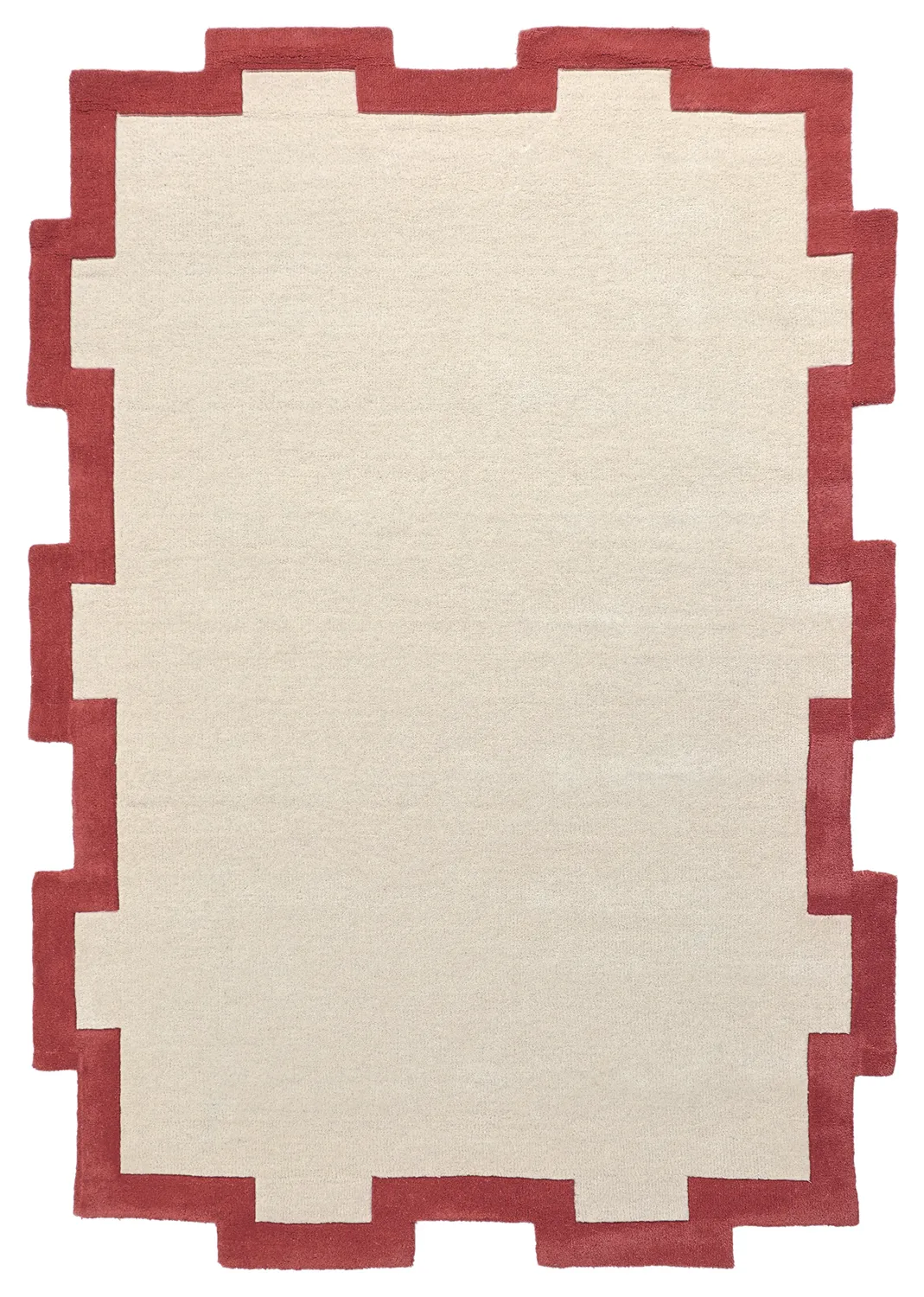Tapis de laine - Agra Hand Tufted Wool Premium (crème/rouge)