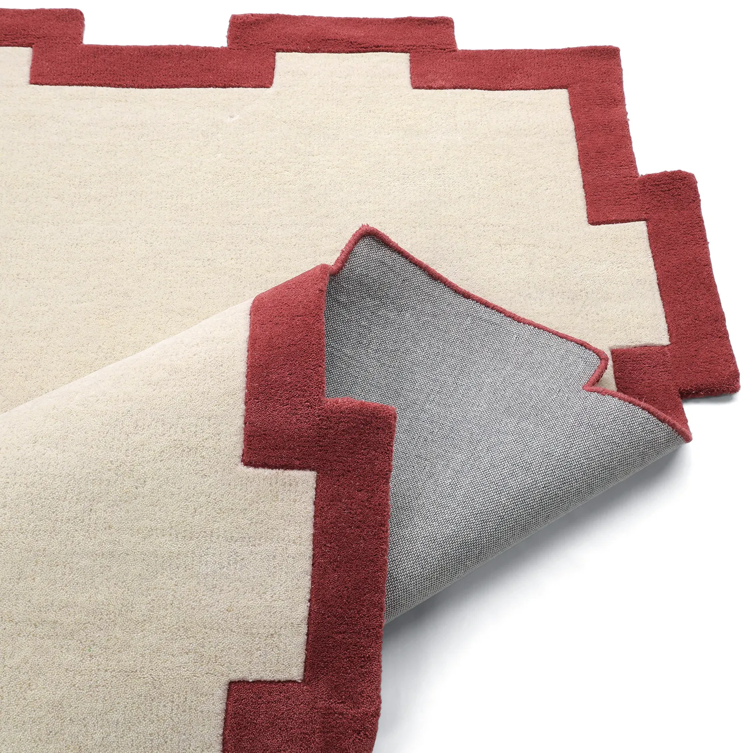 Tapis de laine - Agra Hand Tufted Wool Premium (crème/rouge)