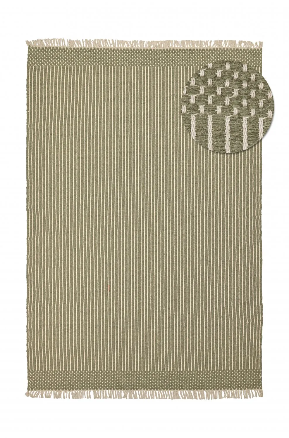 Tapis en laine - Arbil (vert/blanc)