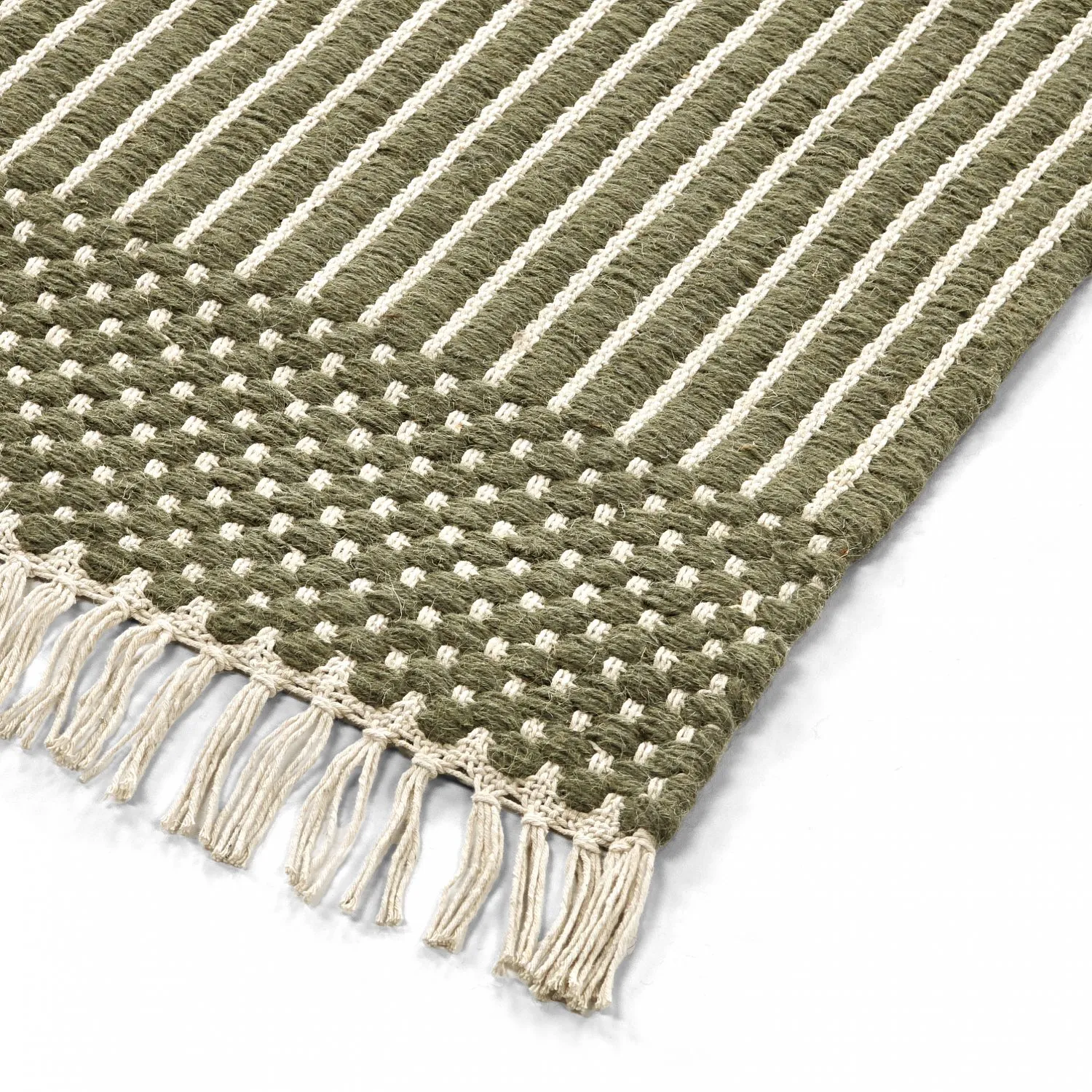 Tapis en laine - Arbil (vert/blanc)