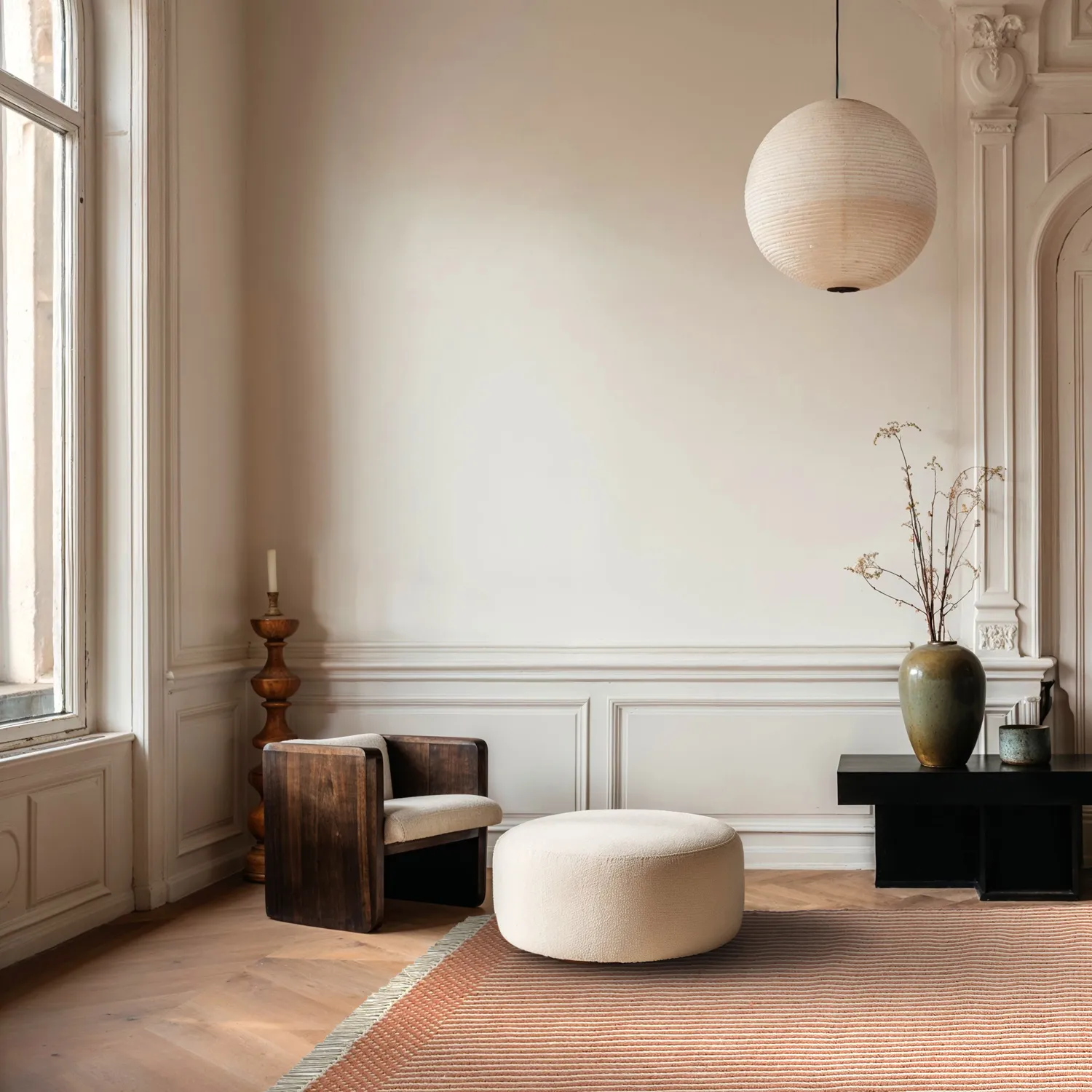 Tapis en laine - Arbil (terracotta/blanc)