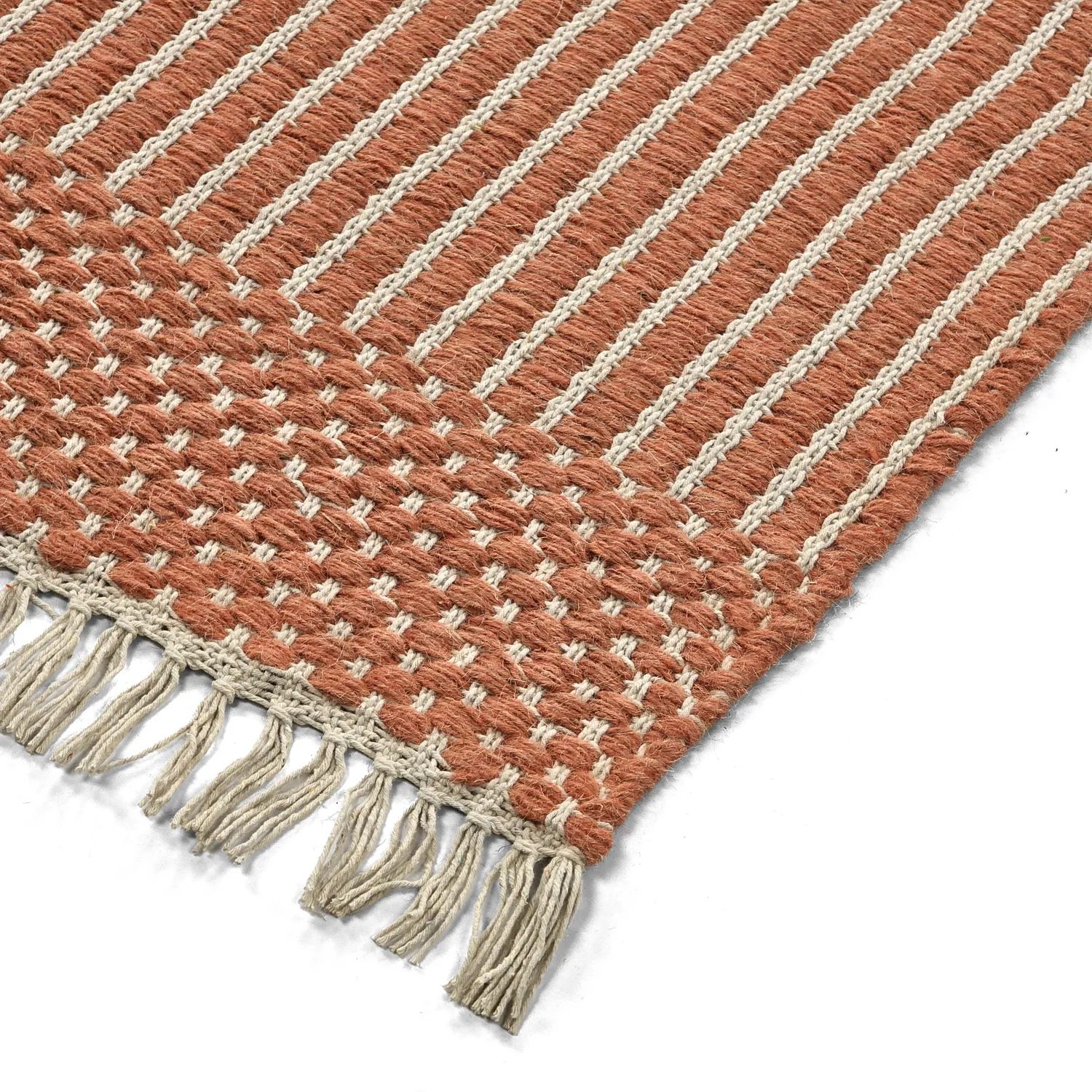 Tapis en laine - Arbil (terracotta/blanc)