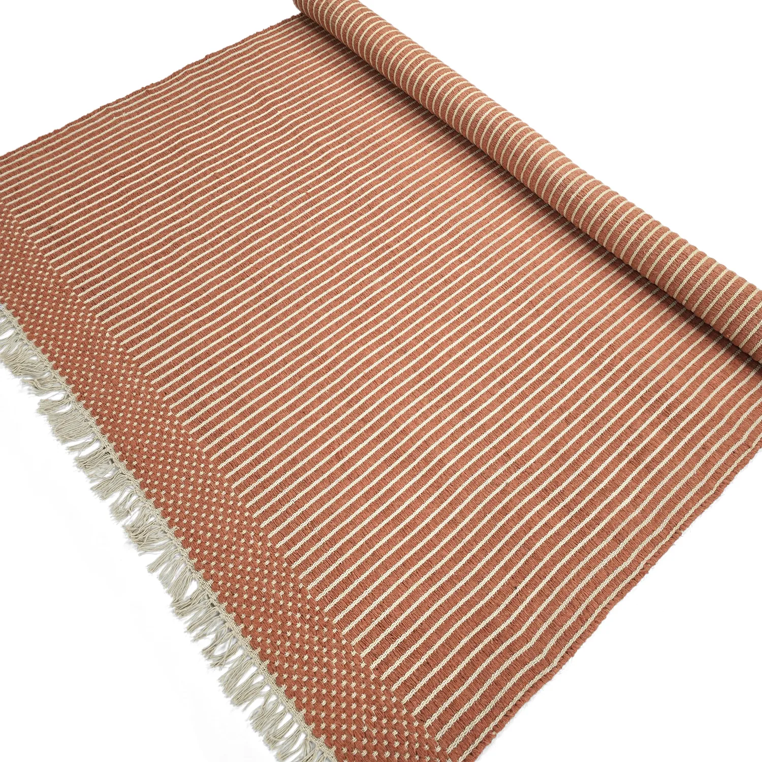 Tapis en laine - Arbil (terracotta/blanc)