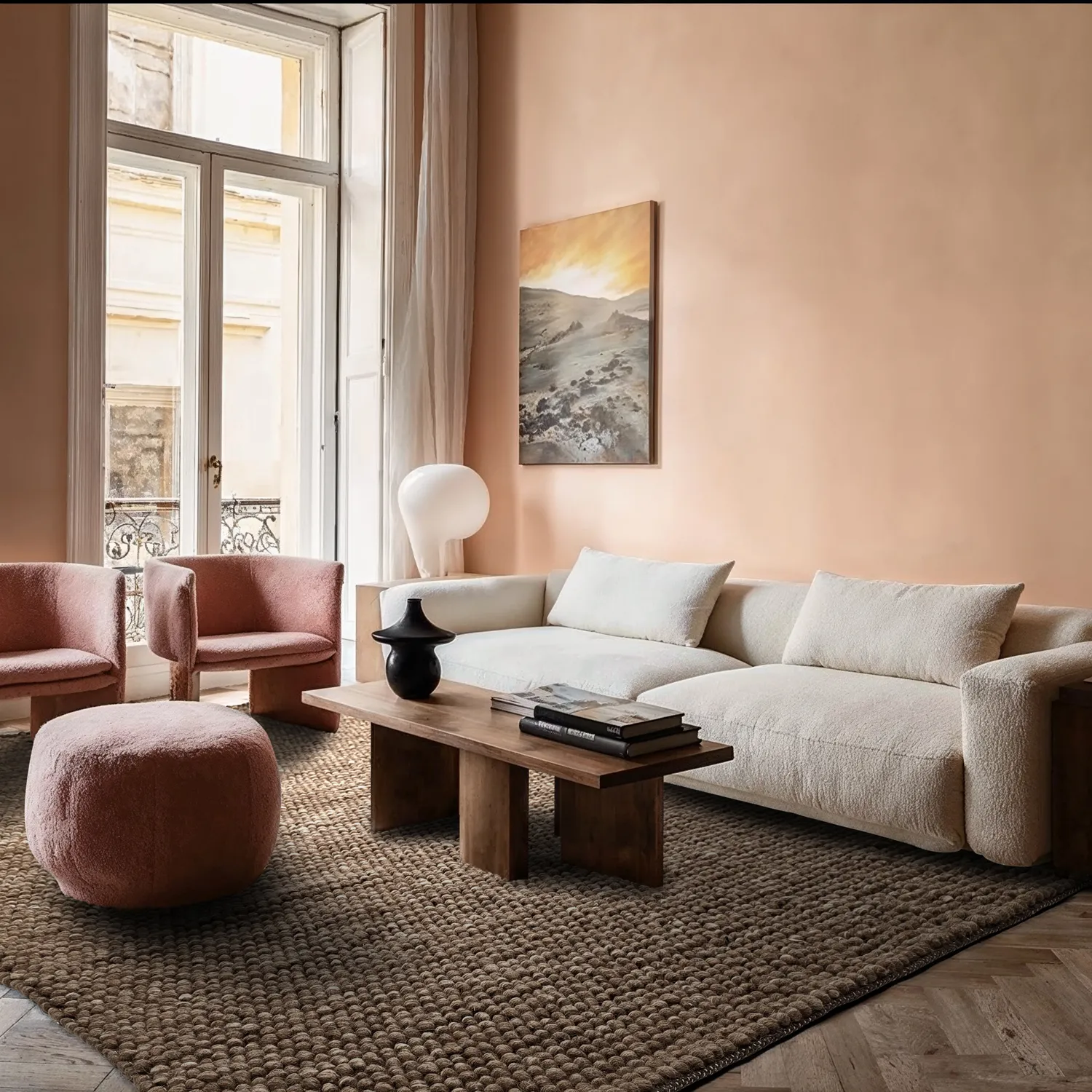 Tapis en laine - Avafors Wool Bubble (marron/beige)