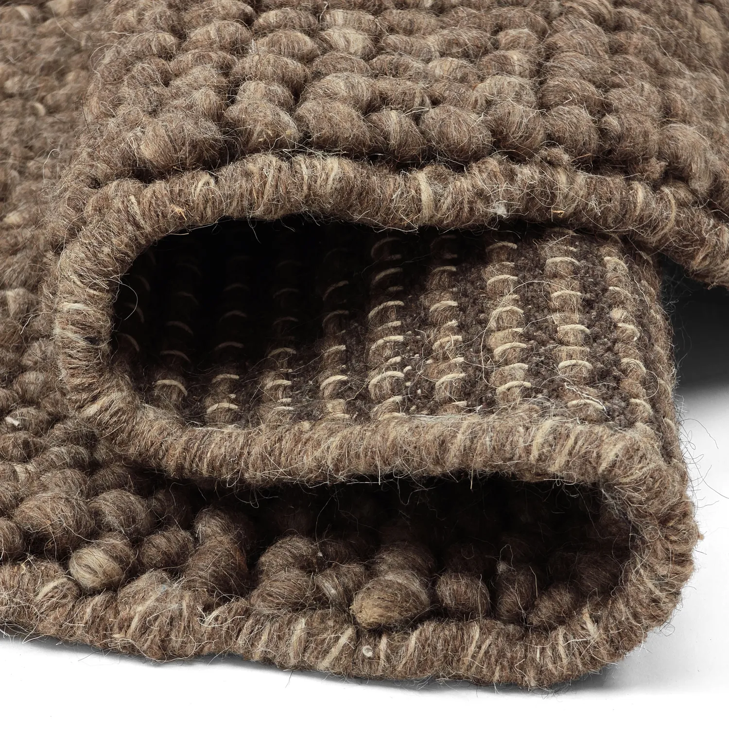 Tapis rond - Avafors Wool Bubble (marron/beige)