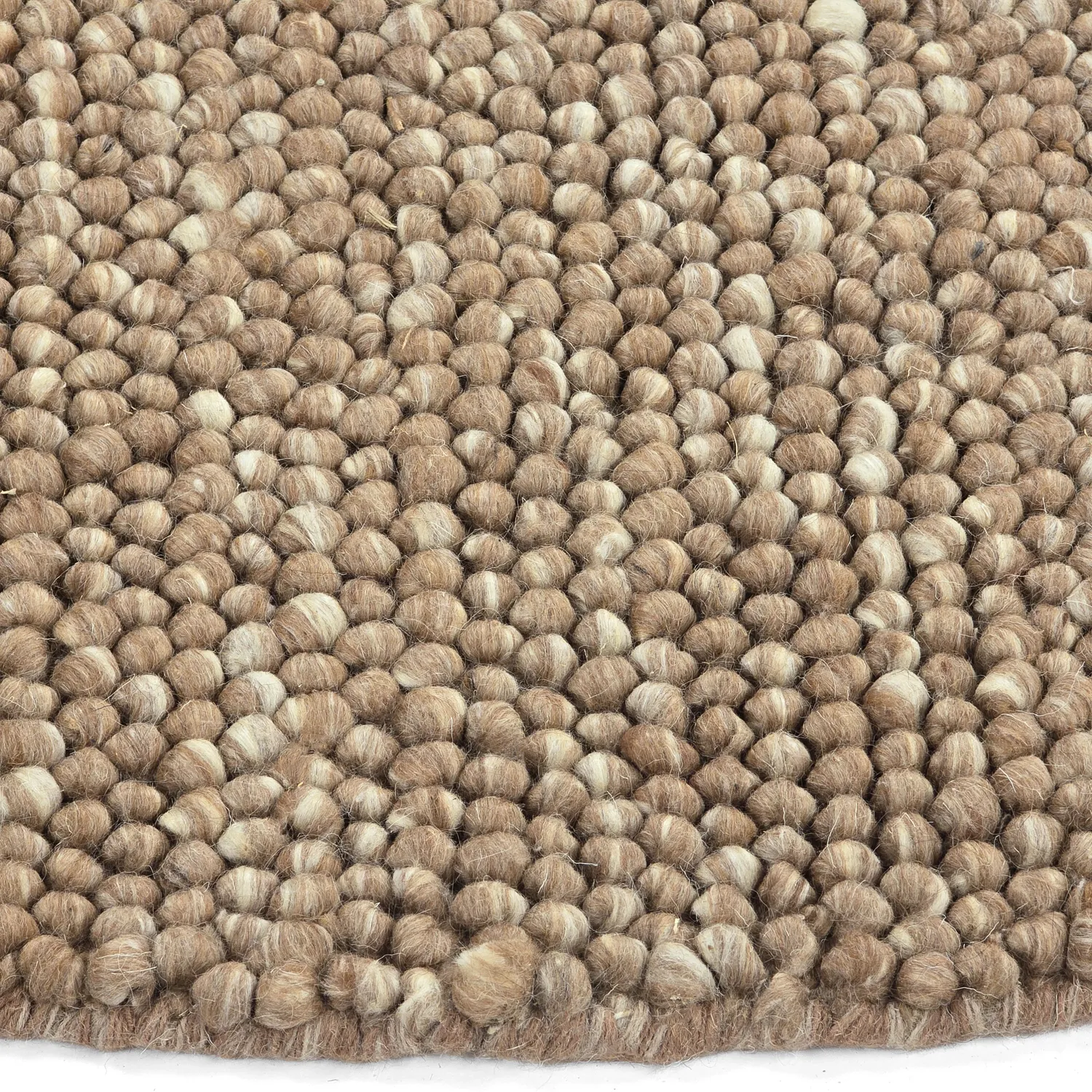 Tapis rond - Avafors Wool Bubble (marron clair/blanc)