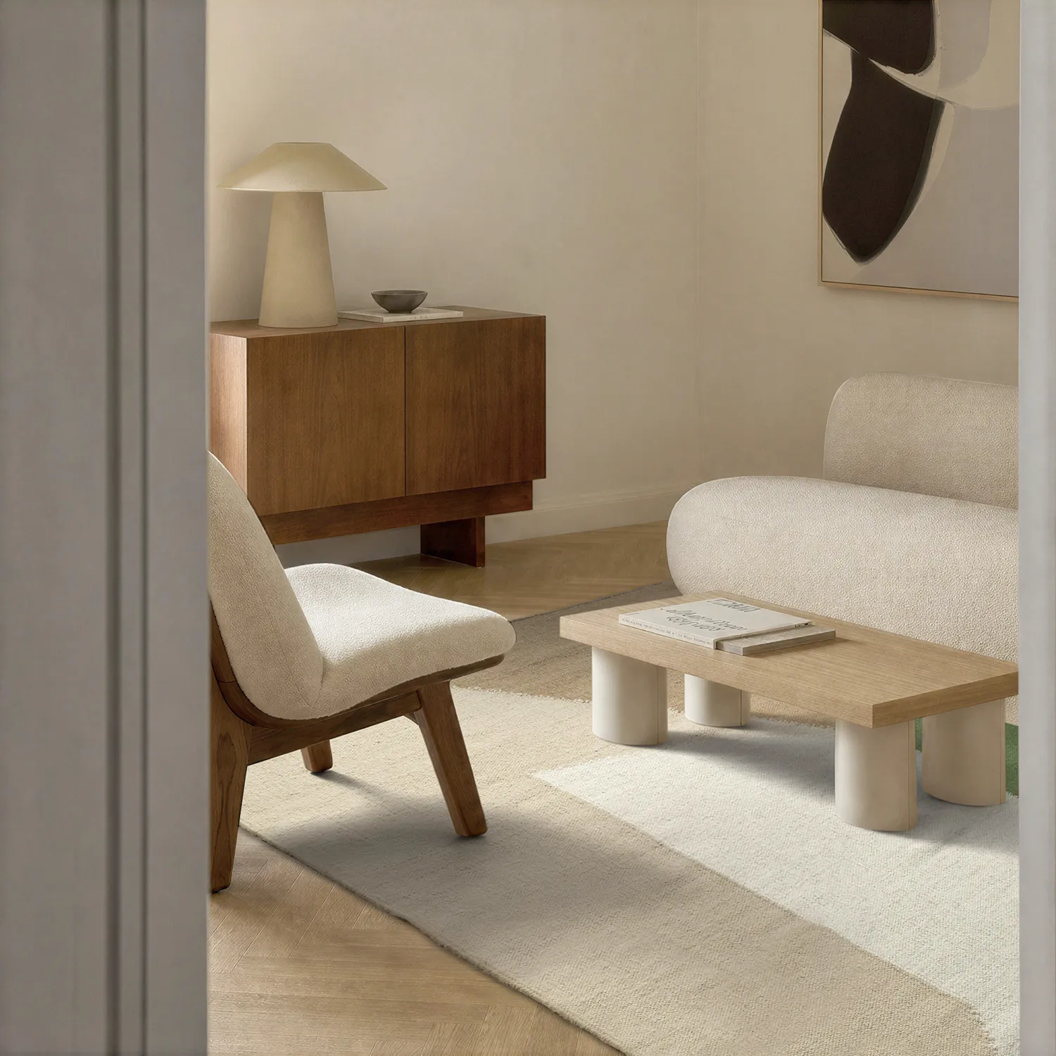 Tapis de laine - Aveiro (vert/multicolore)