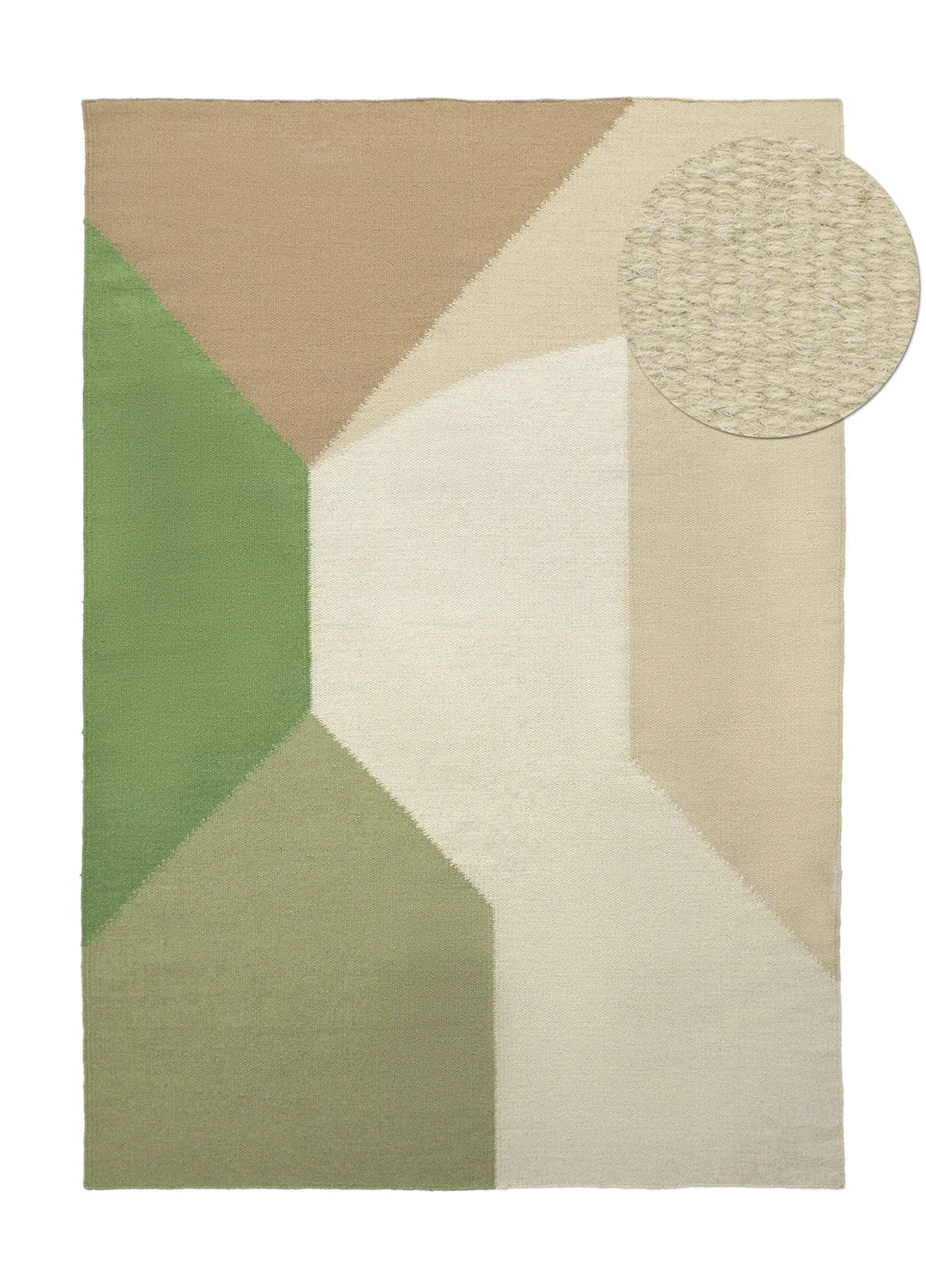 Tapis de laine - Aveiro (vert/multicolore)