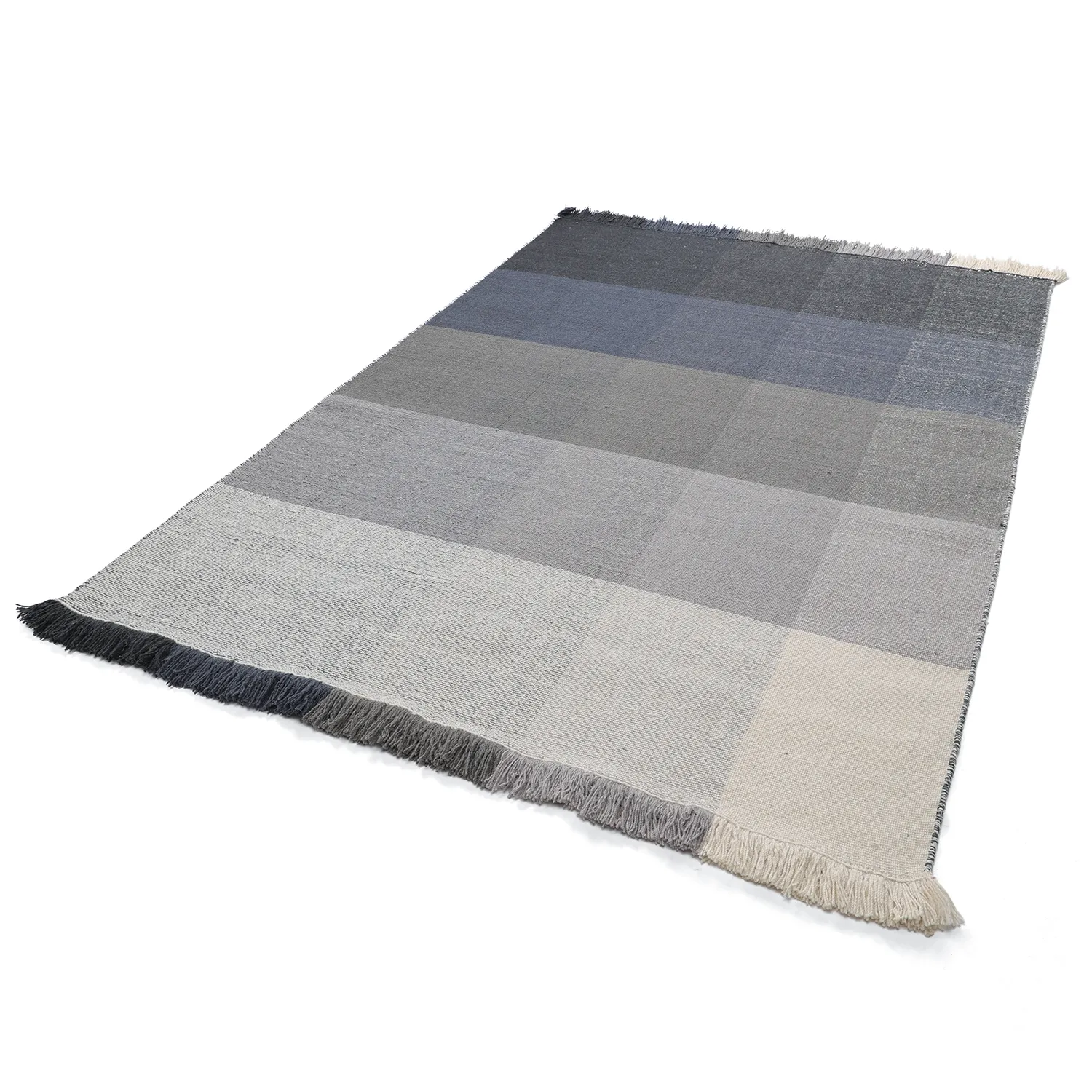 Tapis de laine - Chaves (bleu/gris/blanc)