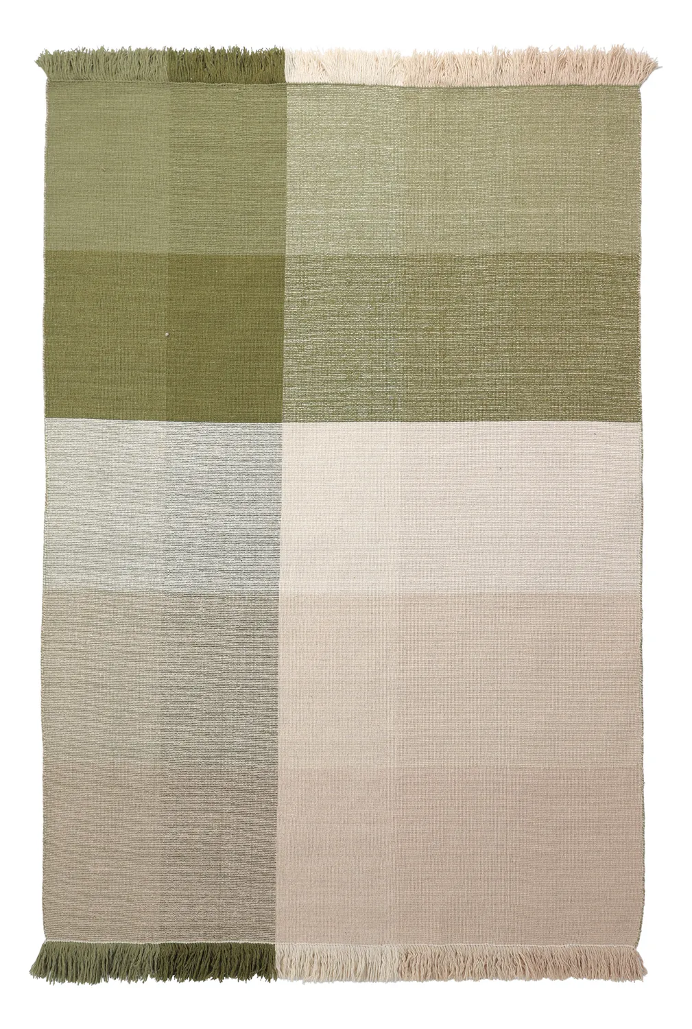 Tapis de laine - Chaves (vert/beige)