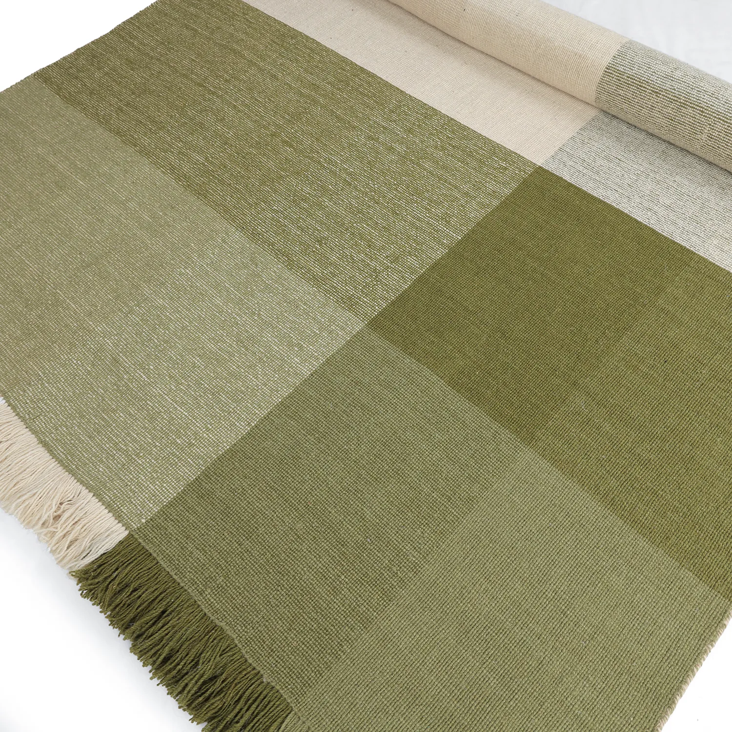 Tapis de laine - Chaves (vert/beige)