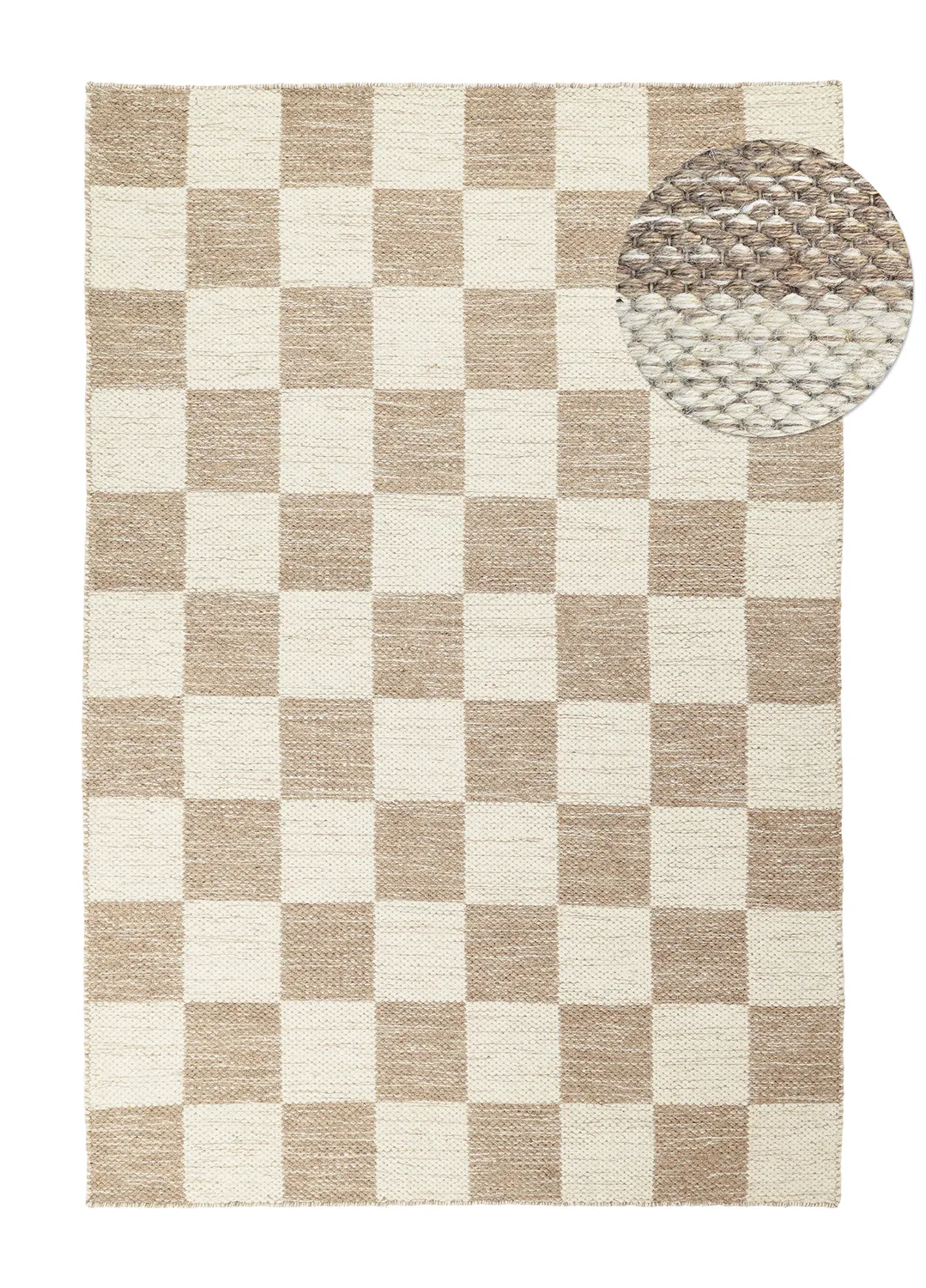 Tapis de laine - Dundee (beige/blanc)