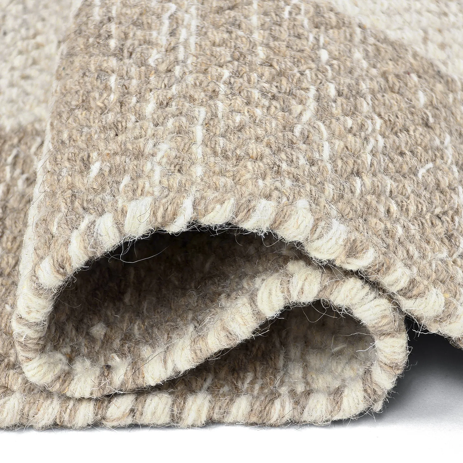 Tapis de laine - Dundee (beige/blanc)
