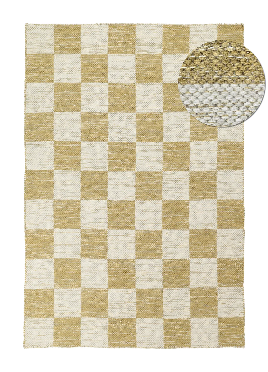 Tapis de laine - Dundee (jaune/blanc)