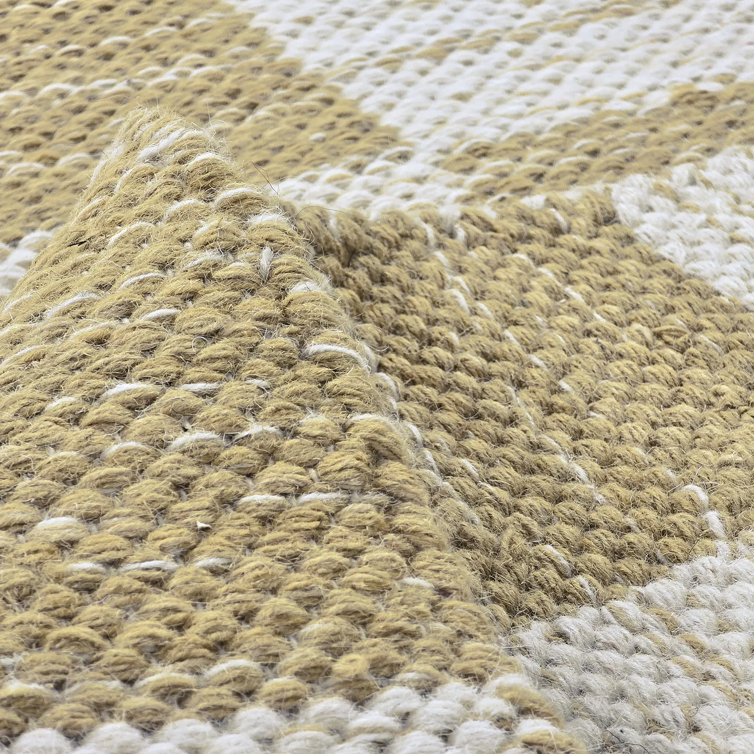 Tapis de laine - Dundee (jaune/blanc)