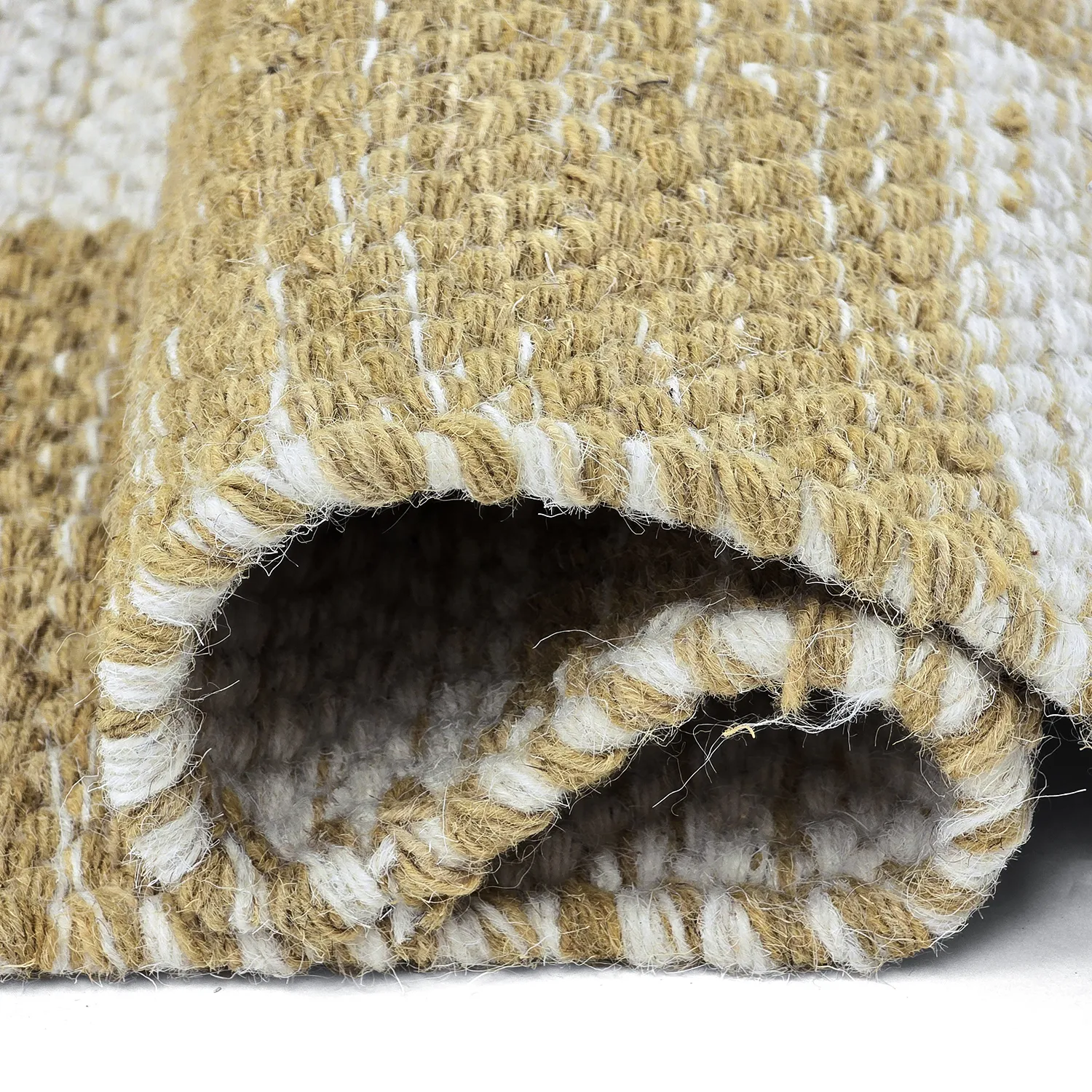 Tapis de laine - Dundee (jaune/blanc)