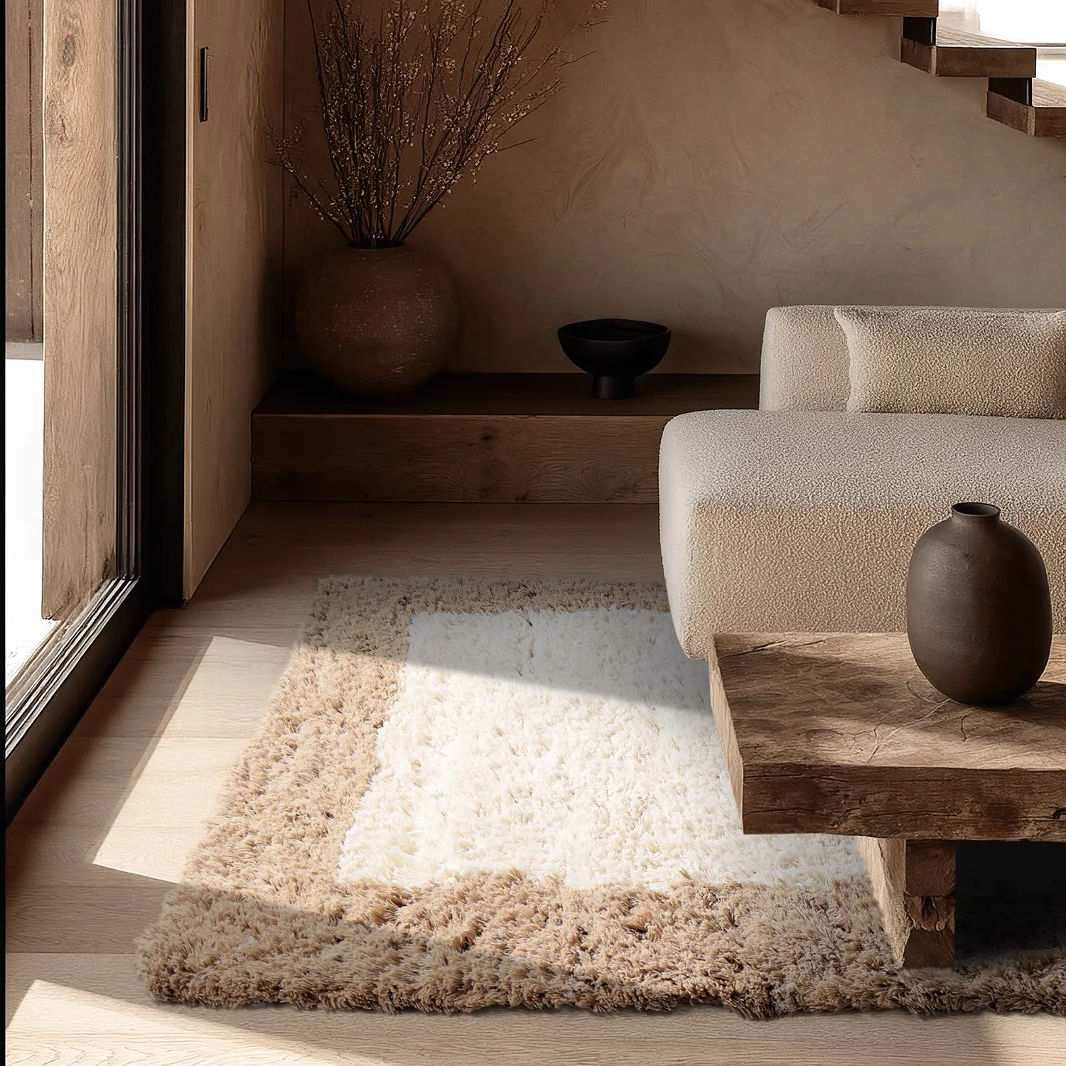 Tapis de laine - Khenifra Handknot Wool Premium (crème/beige)
