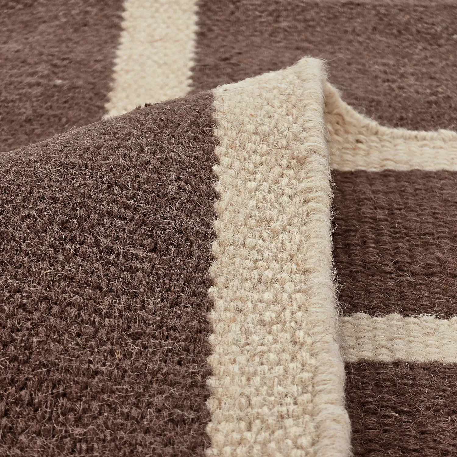 Tapis de laine - Luton (naturel/taupe foncé)