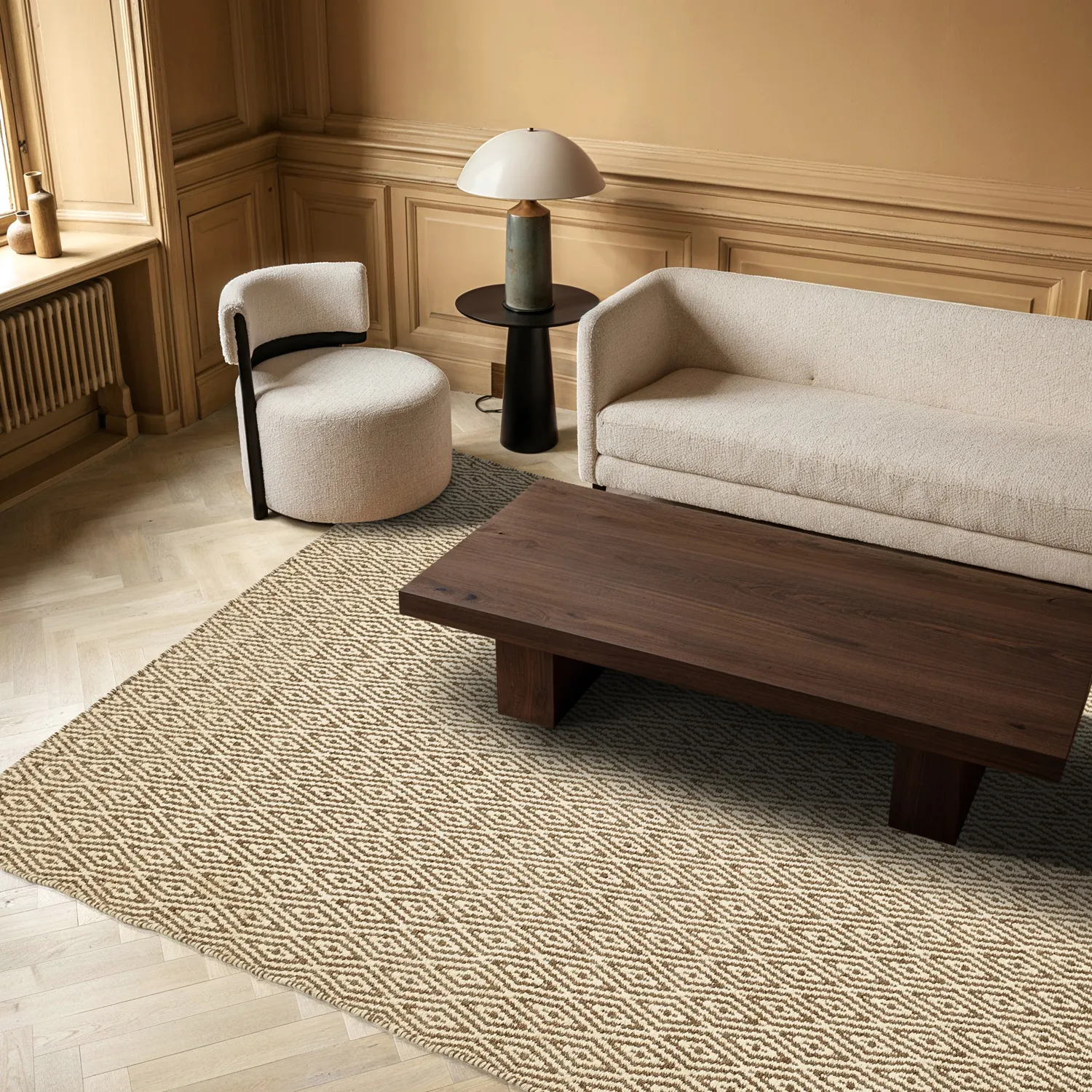Tapis en laine - Monastir (marron/blanc)