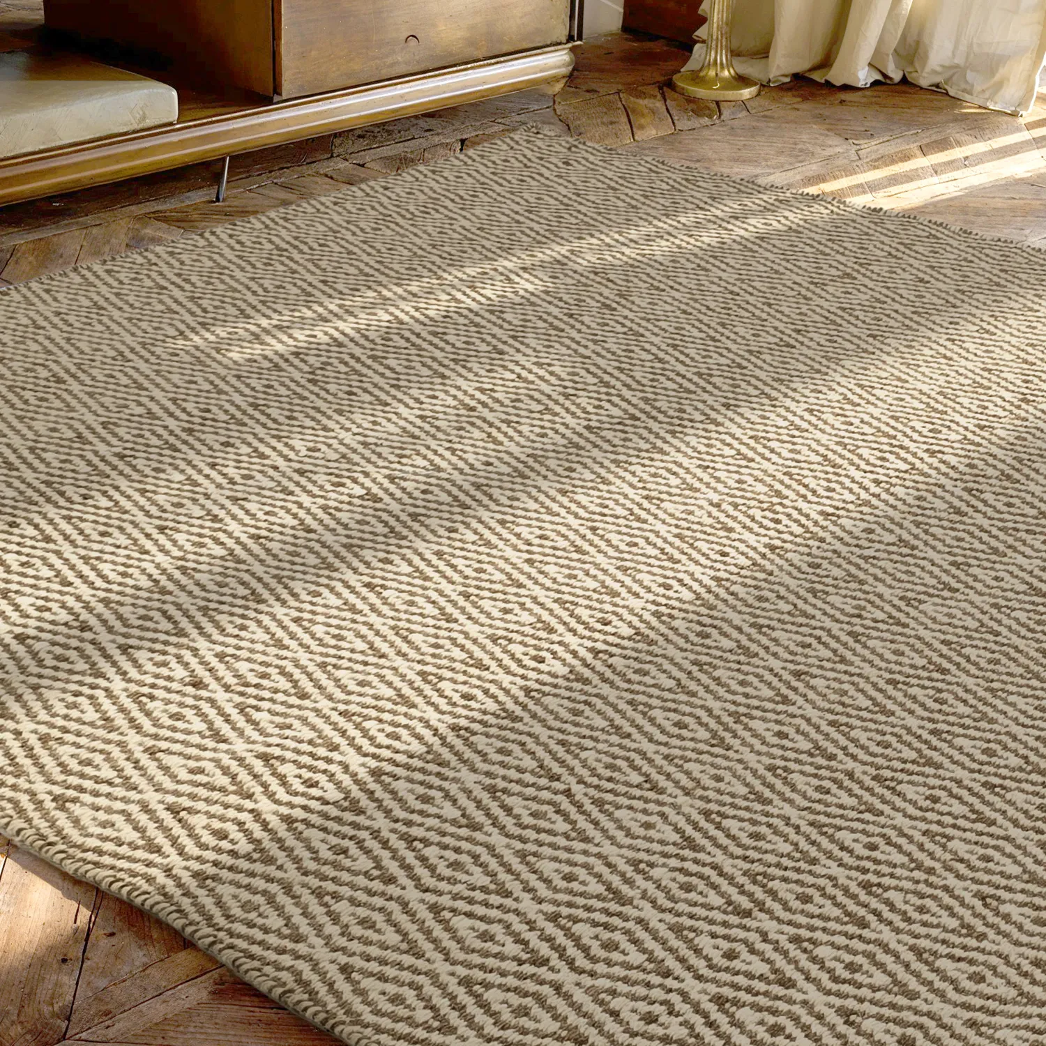 Tapis en laine - Monastir (marron/blanc)