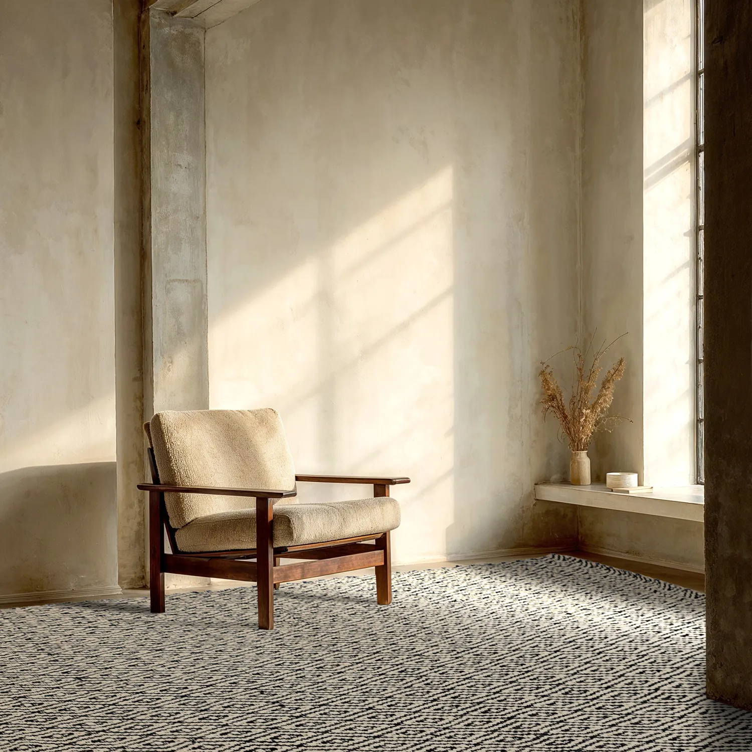 Tapis en laine - Monastir (noir/blanc)