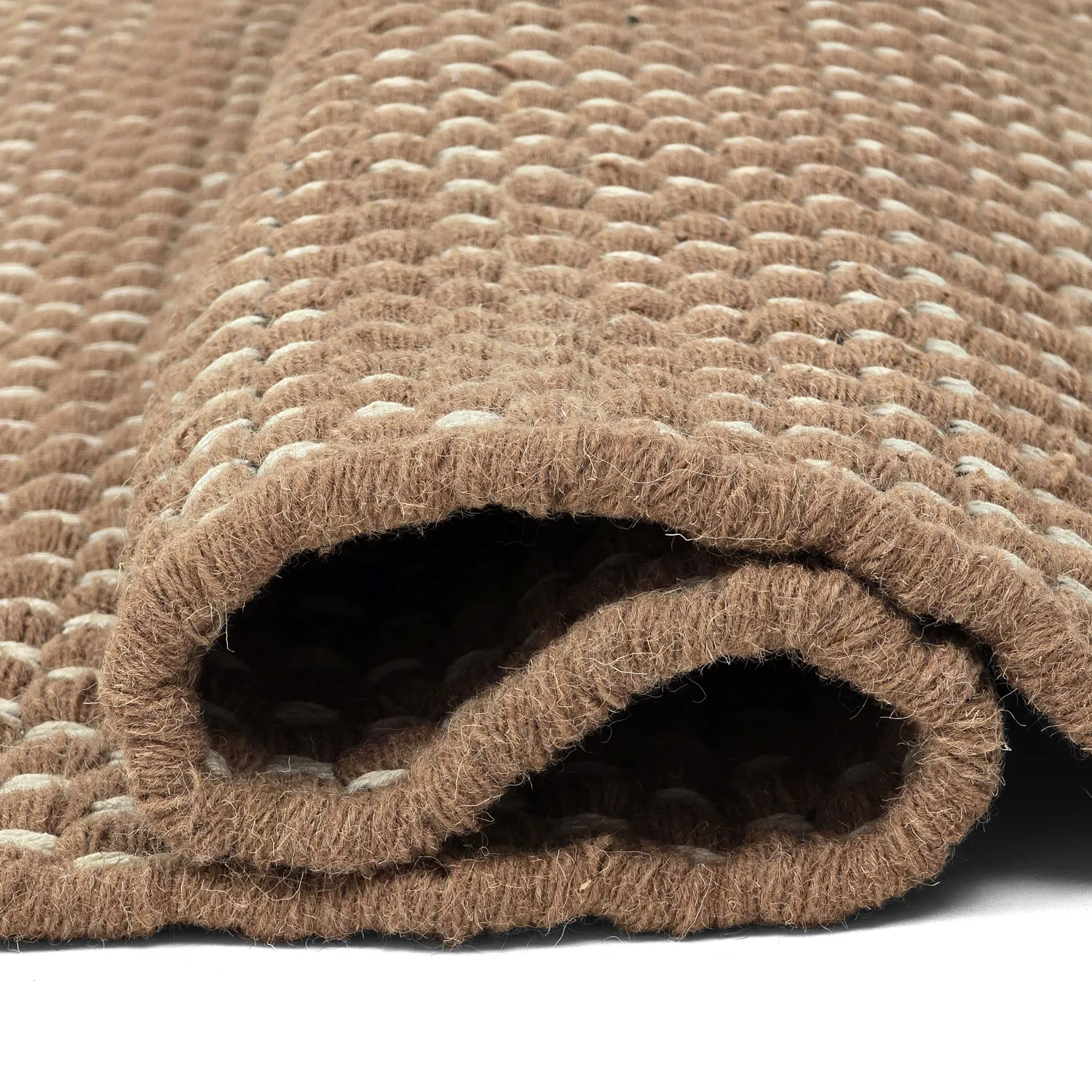 Tapis en laine - Ovelia (marron/blanc)