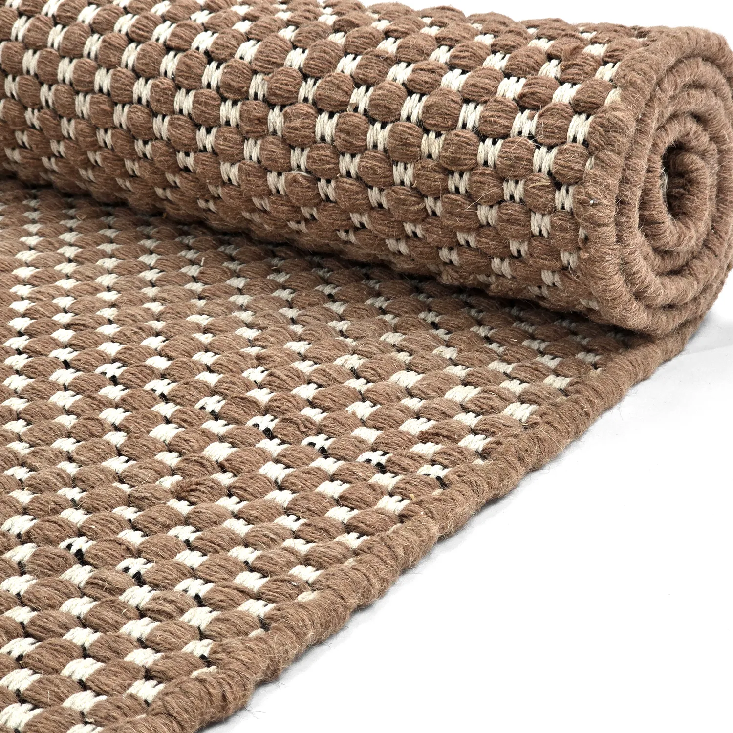 Tapis en laine - Ovelia (marron/blanc)