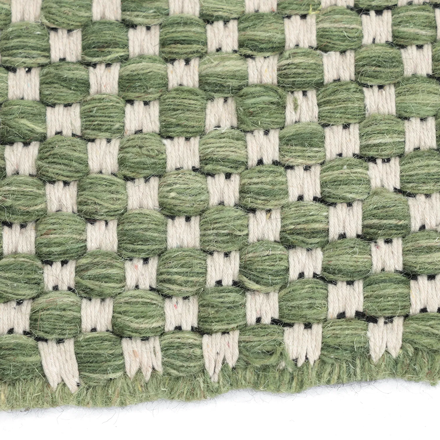 Tapis rond - Ovelia (vert/blanc)