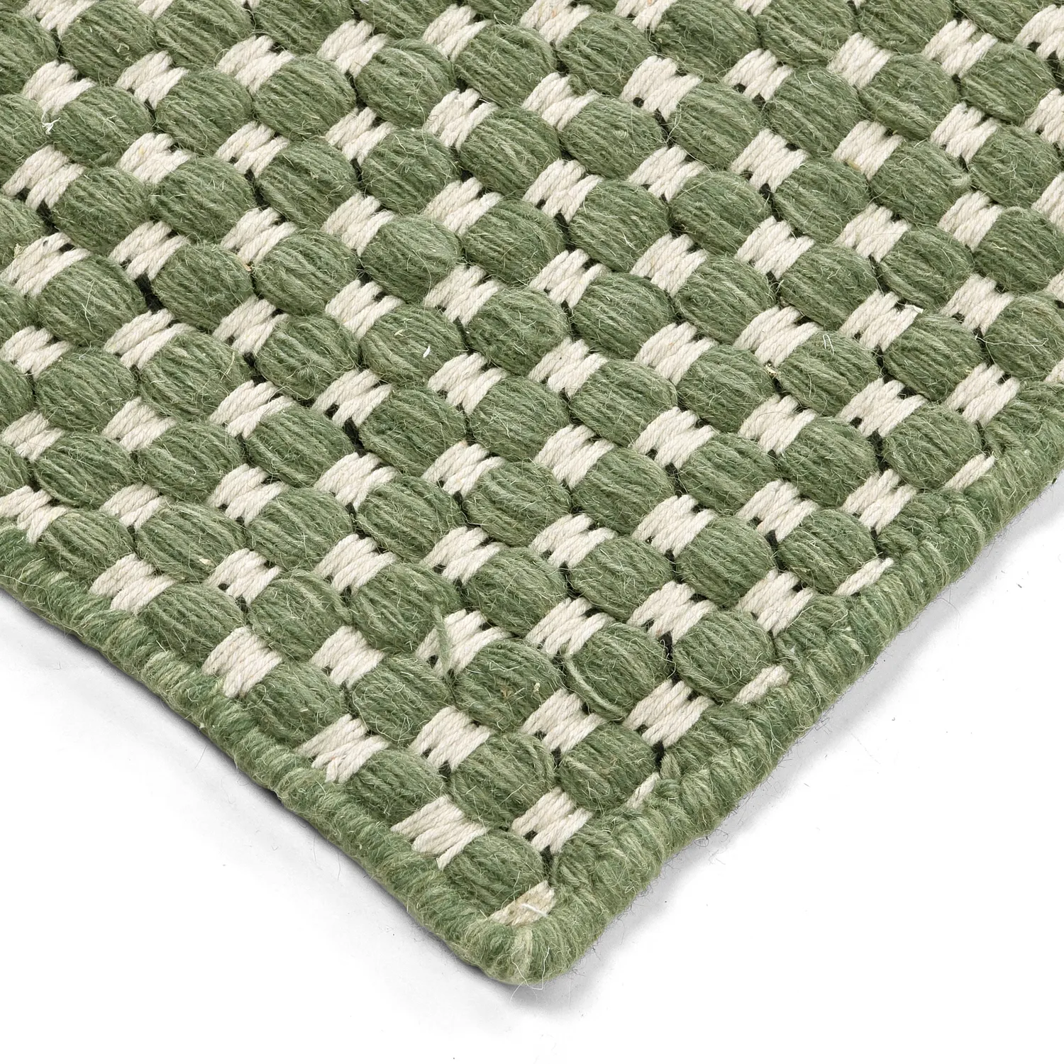 Tapis en laine - Ovelia (vert/blanc)