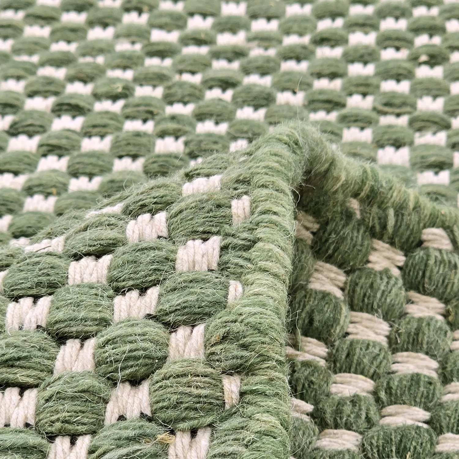 Tapis en laine - Ovelia (vert/blanc)