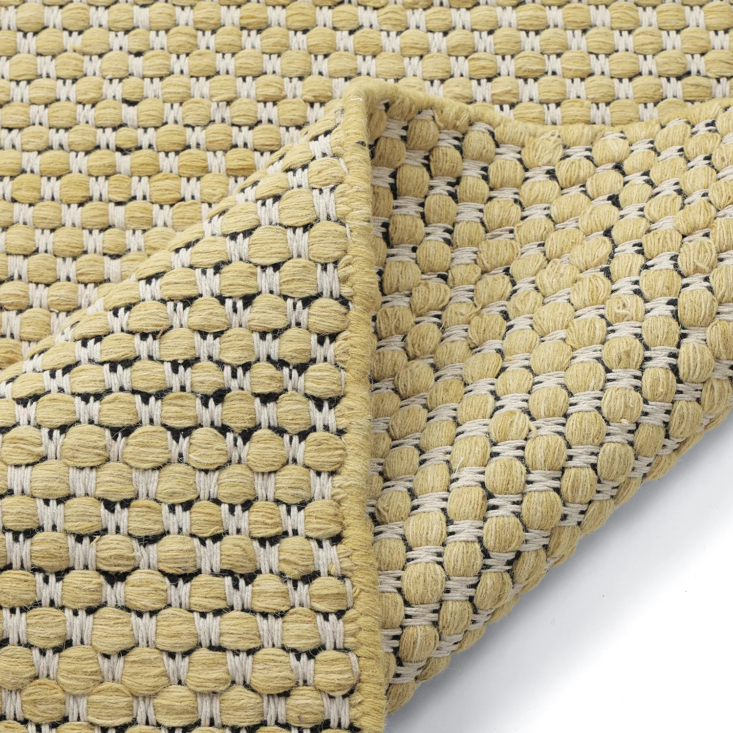 Tapis de laine - Ovelia (jaune/blanc)